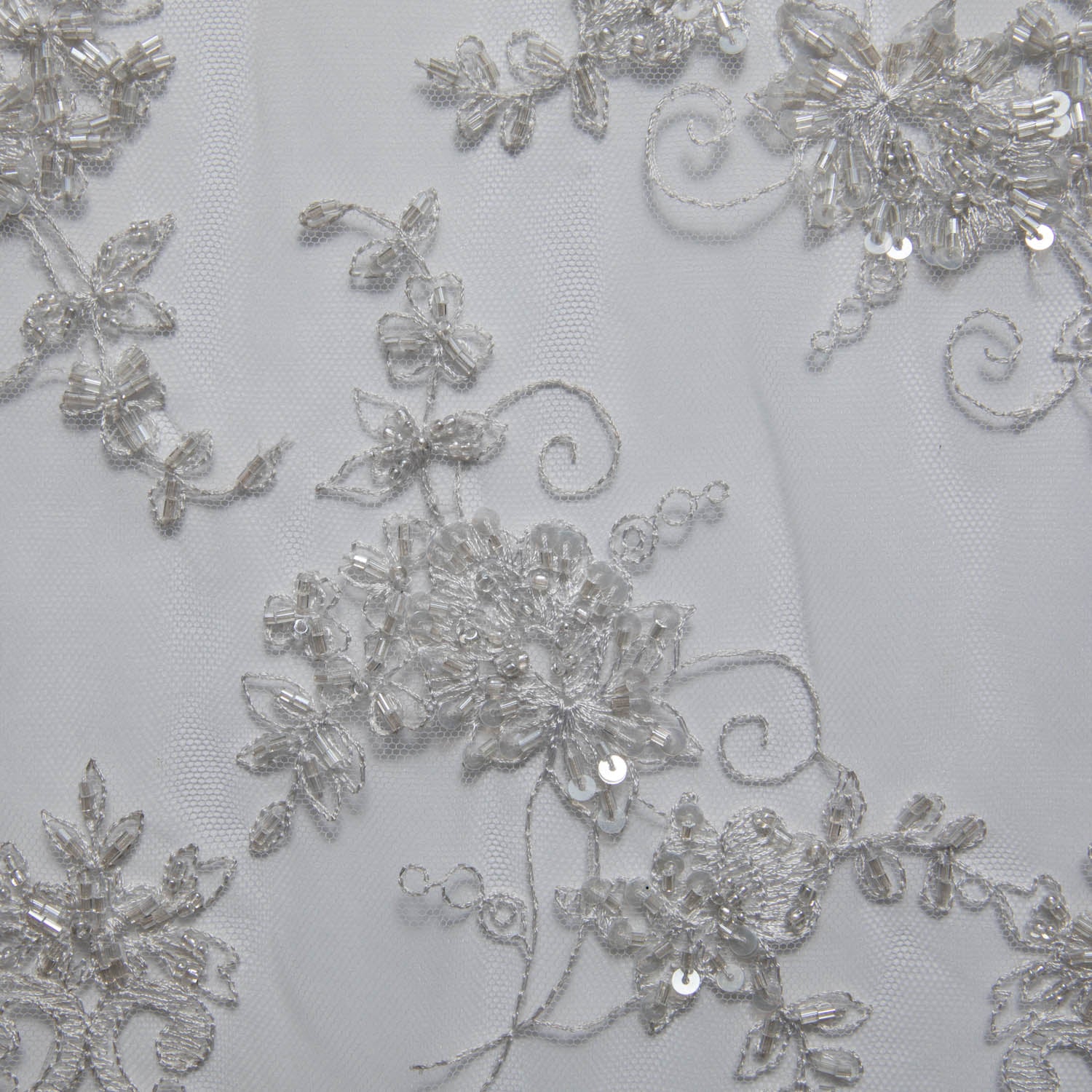 Tulle Lace Fabric Embroidered with Amazing Floral Pattern 52/54" Wide | Exquisite Fabric