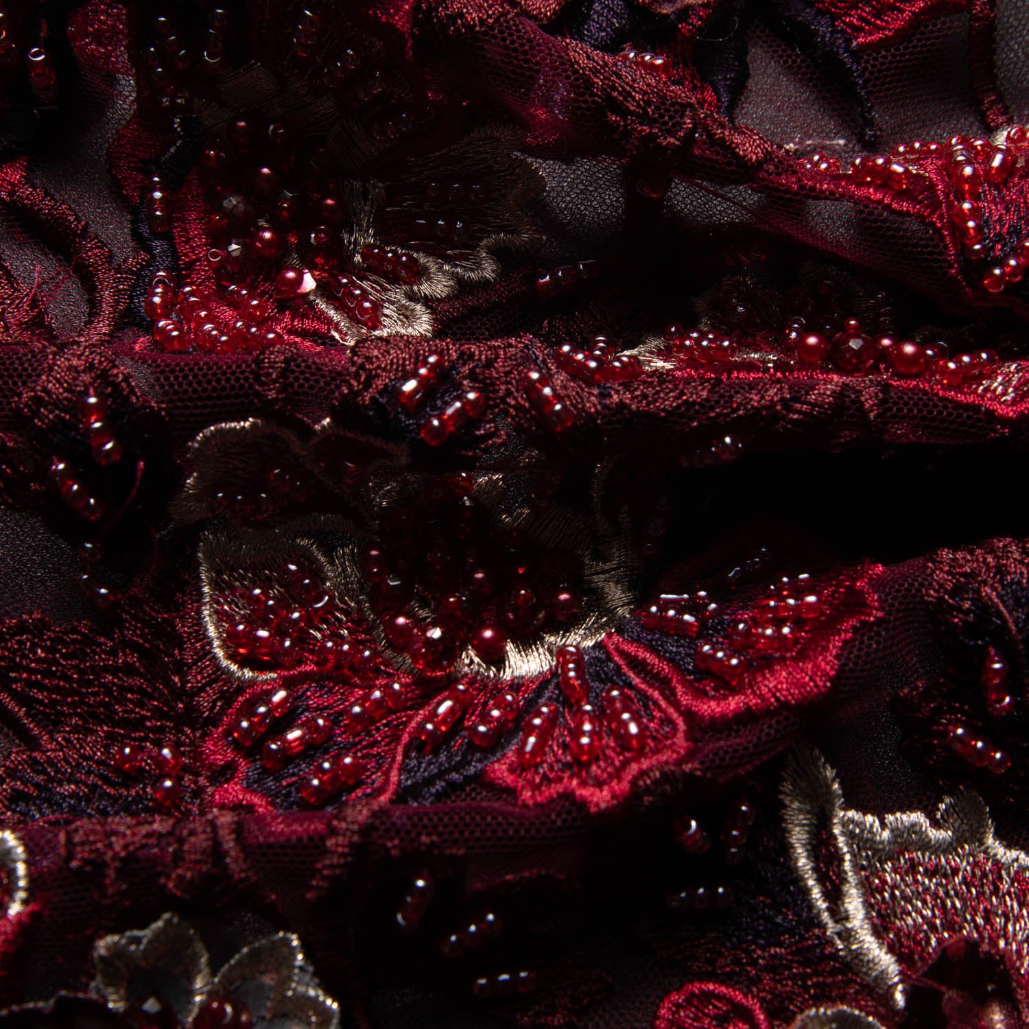 Tulle Lace Fabric Embroidered W/Applique with 3D Floral Design 52" Wide | Exquisite Fabric