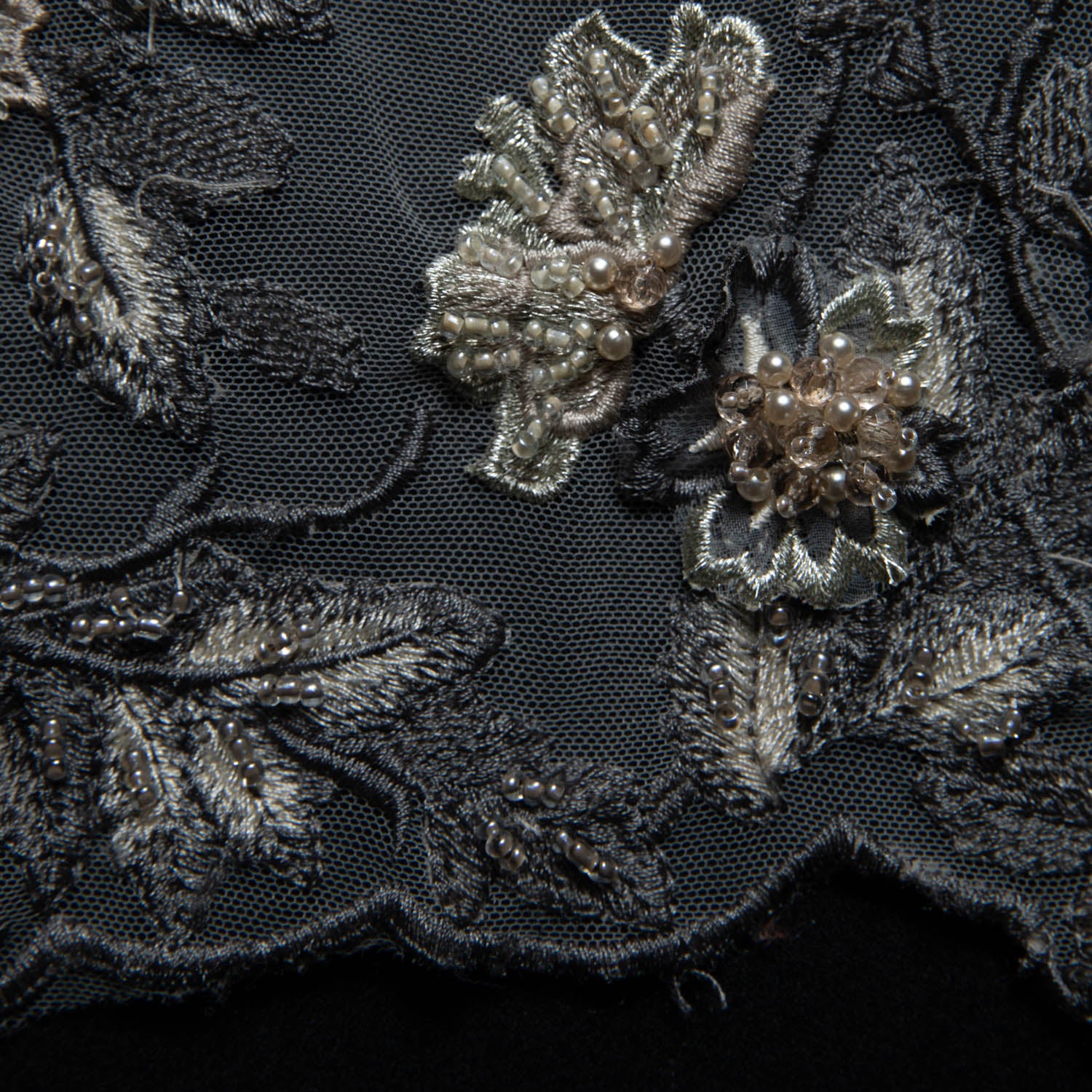Tulle Lace Fabric Embroidered W/Applique with 3D Floral Design 52" Wide | Exquisite Fabric