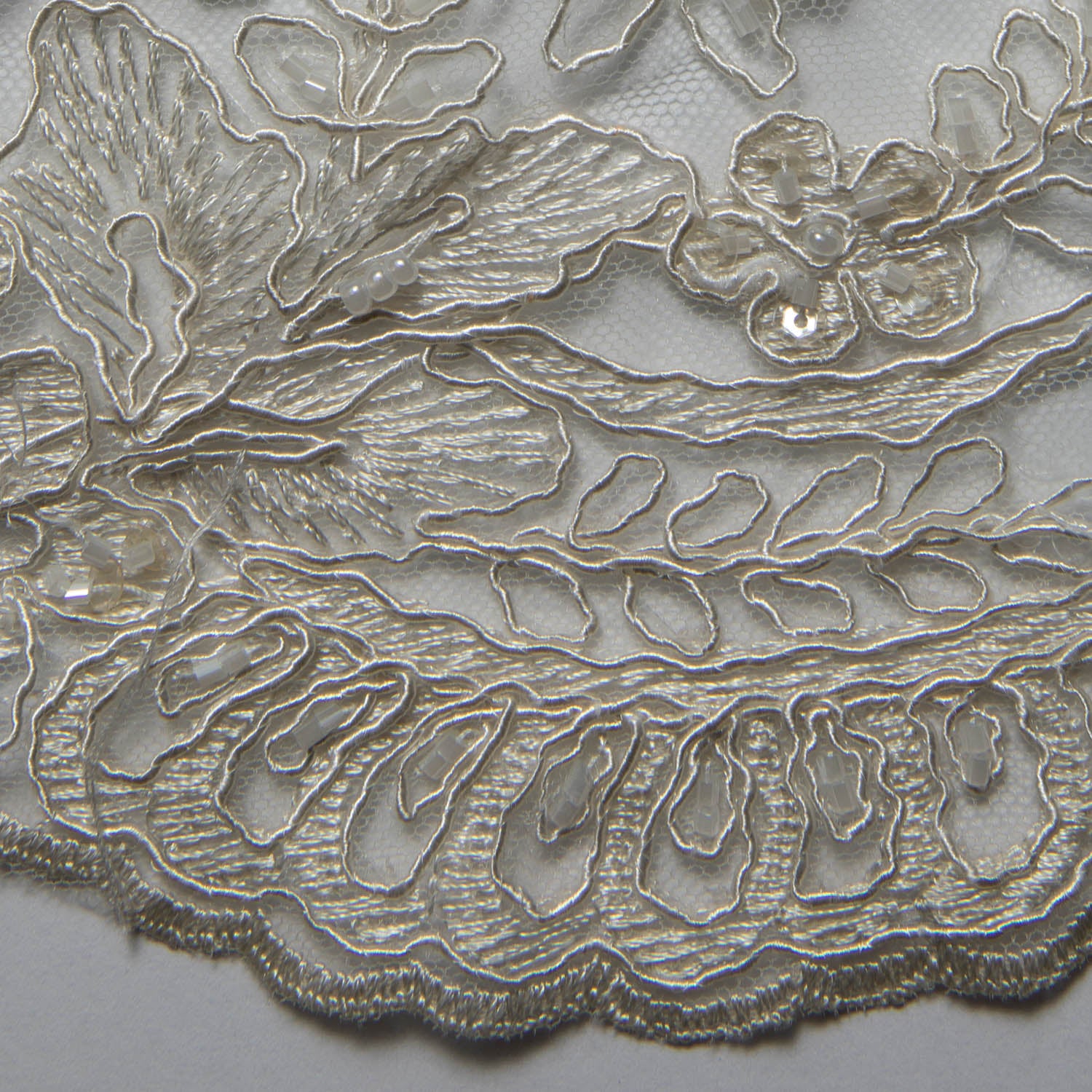 Tulle Lace Fabric Embroidered with Intricate Design 52" Wide | Exquisite Fabric