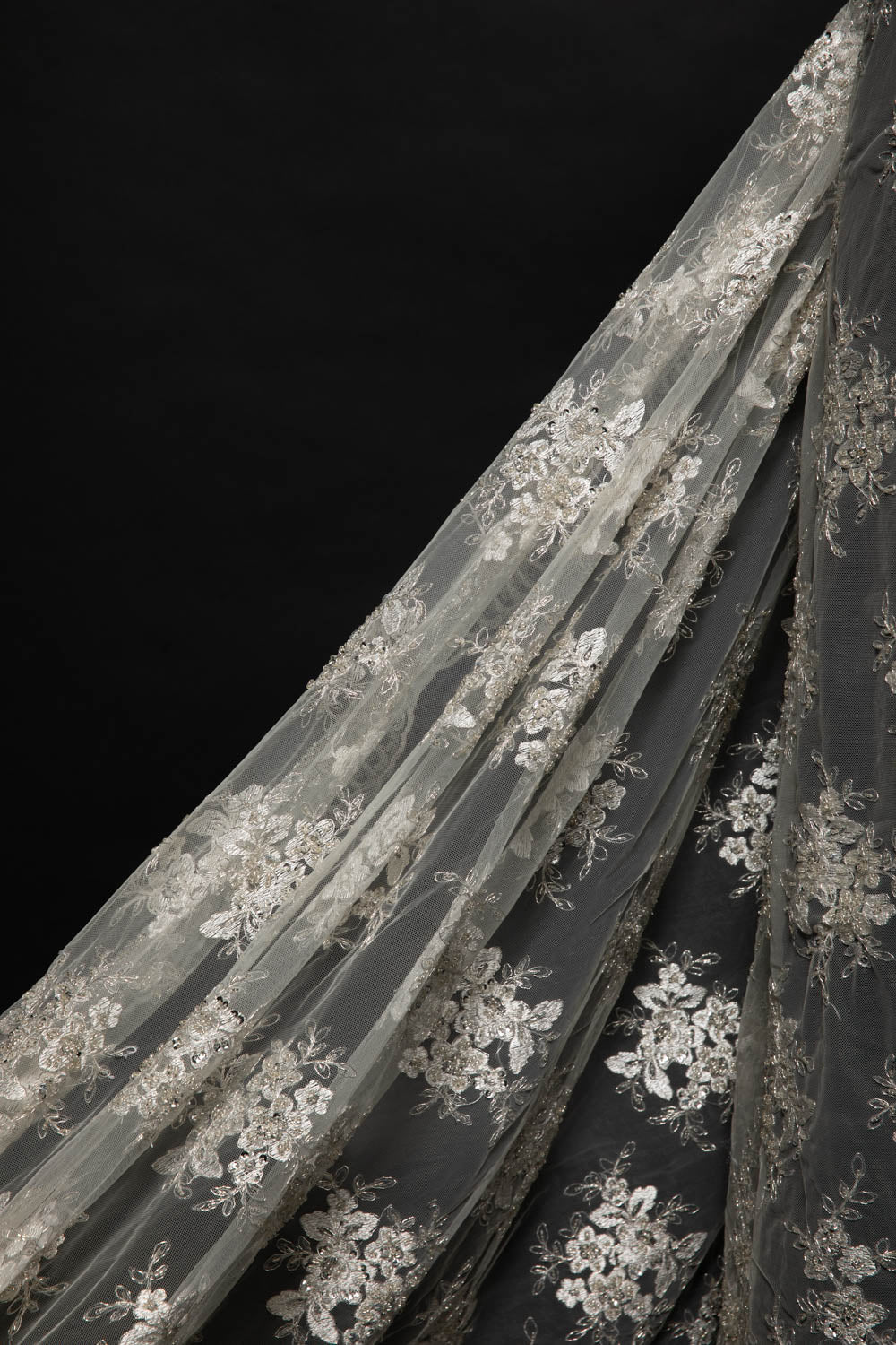 Tulle Lace Fabric Embroidered with Intricate Design 52" Wide | Exquisite Fabric