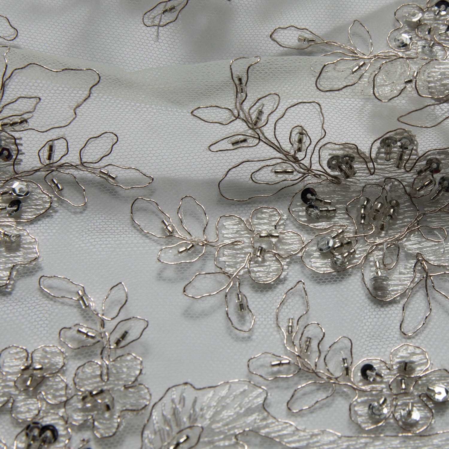 Tulle Lace Fabric Embroidered with Intricate Design 52" Wide | Exquisite Fabric