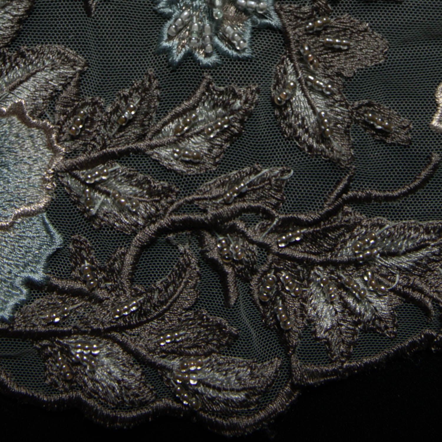 Tulle Lace Fabric Embroidered W/Applique with 3D Floral Design 52" Wide | Exquisite Fabric