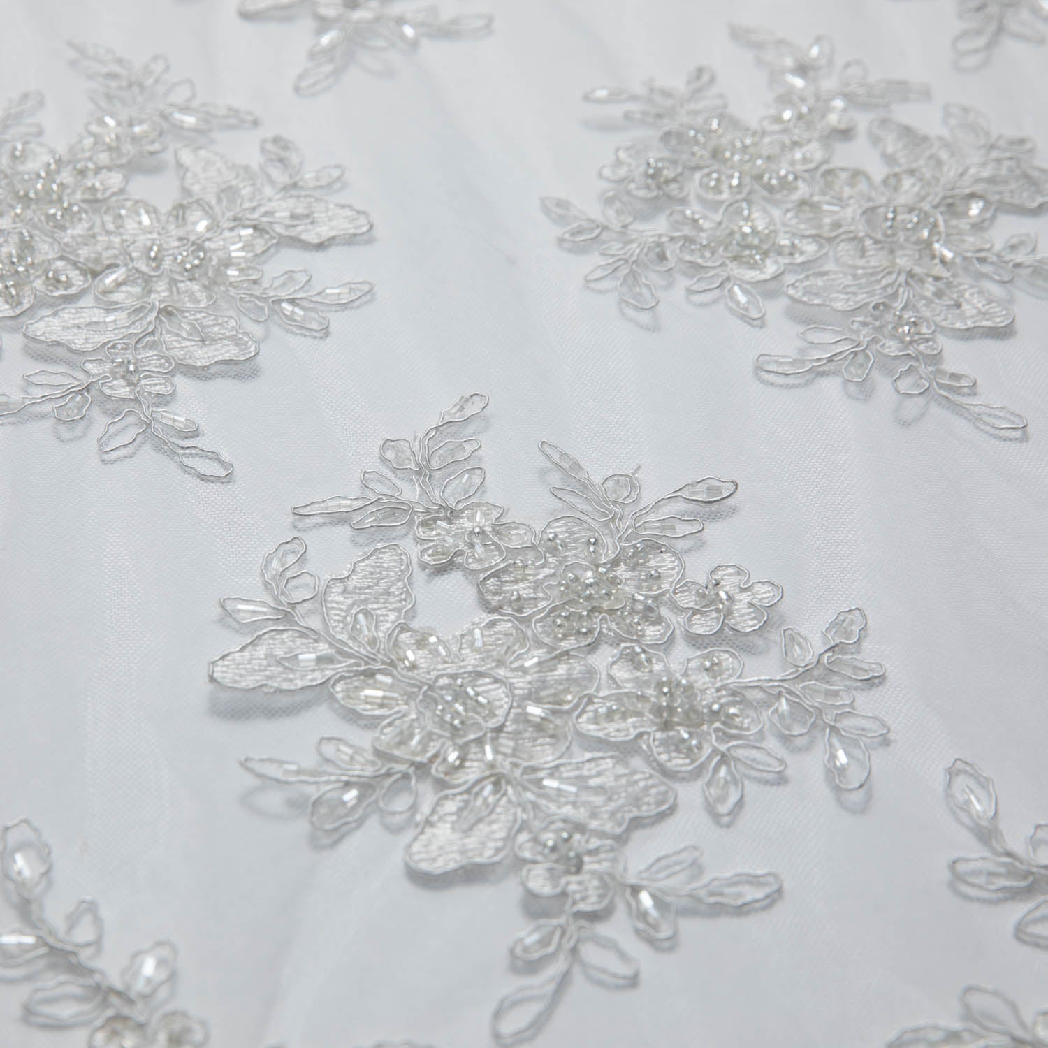 Tulle Lace Fabric Embroidered with Intricate Design 52" Wide | Exquisite Fabric