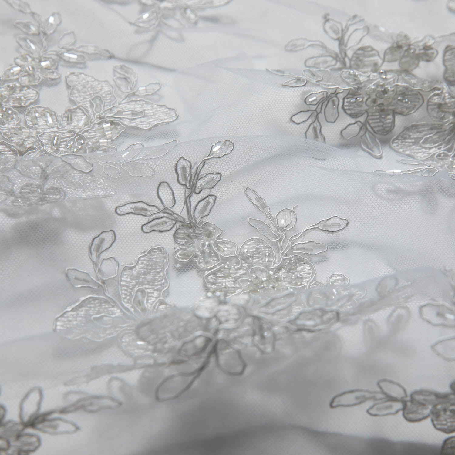 Tulle Lace Fabric Embroidered with Intricate Design 52" Wide | Exquisite Fabric