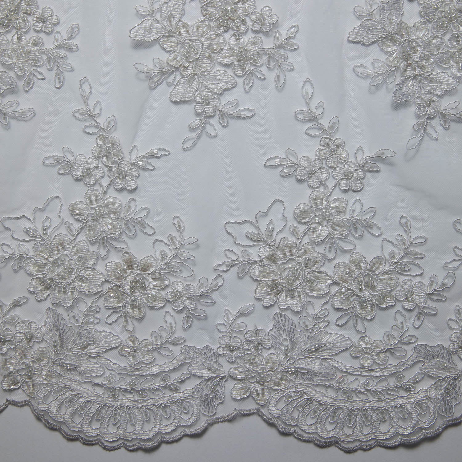 Tulle Lace Fabric Embroidered with Intricate Design 52" Wide | Exquisite Fabric