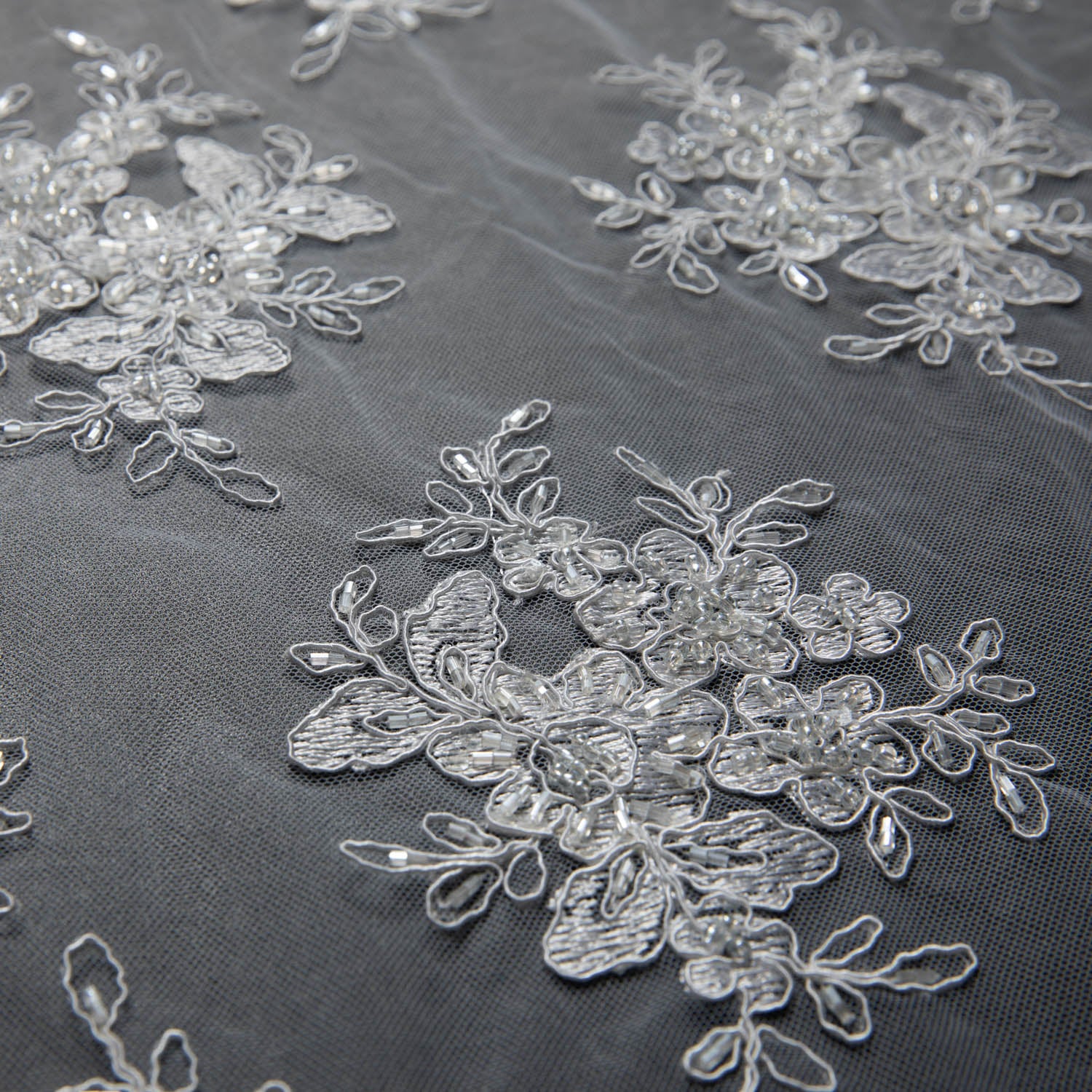 Tulle Lace Fabric Embroidered with Intricate Design 52" Wide | Exquisite Fabric