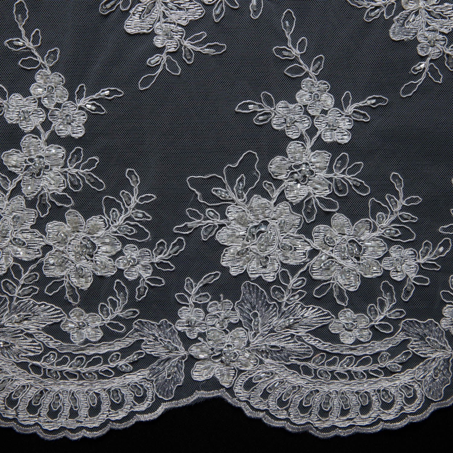 Tulle Lace Fabric Embroidered with Intricate Design 52" Wide | Exquisite Fabric