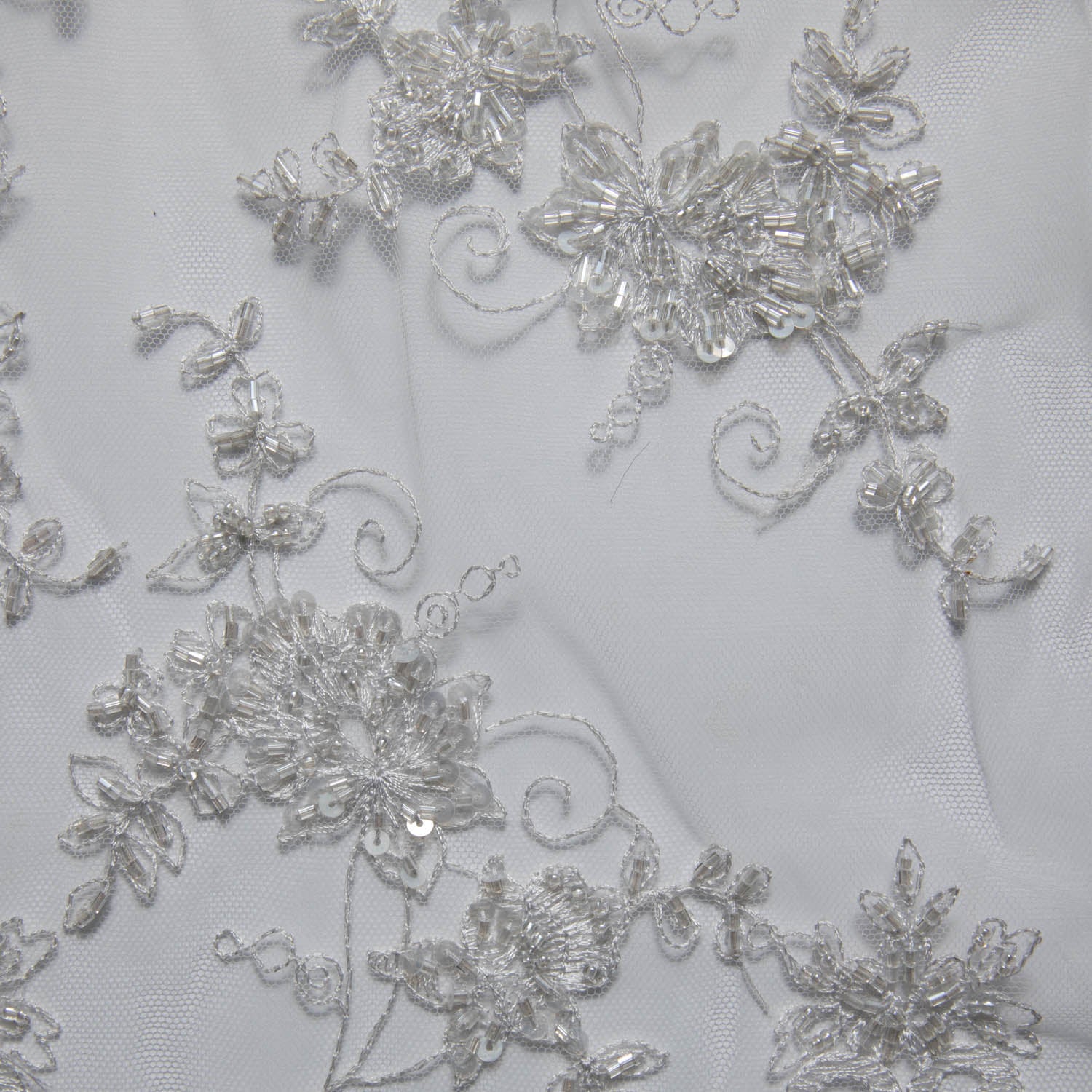 Tulle Lace Fabric Embroidered with Amazing Floral Pattern 52/54" Wide | Exquisite Fabric