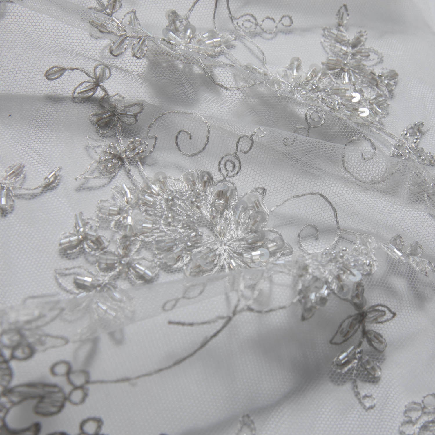 Tulle Lace Fabric Embroidered with Amazing Floral Pattern 52/54" Wide | Exquisite Fabric