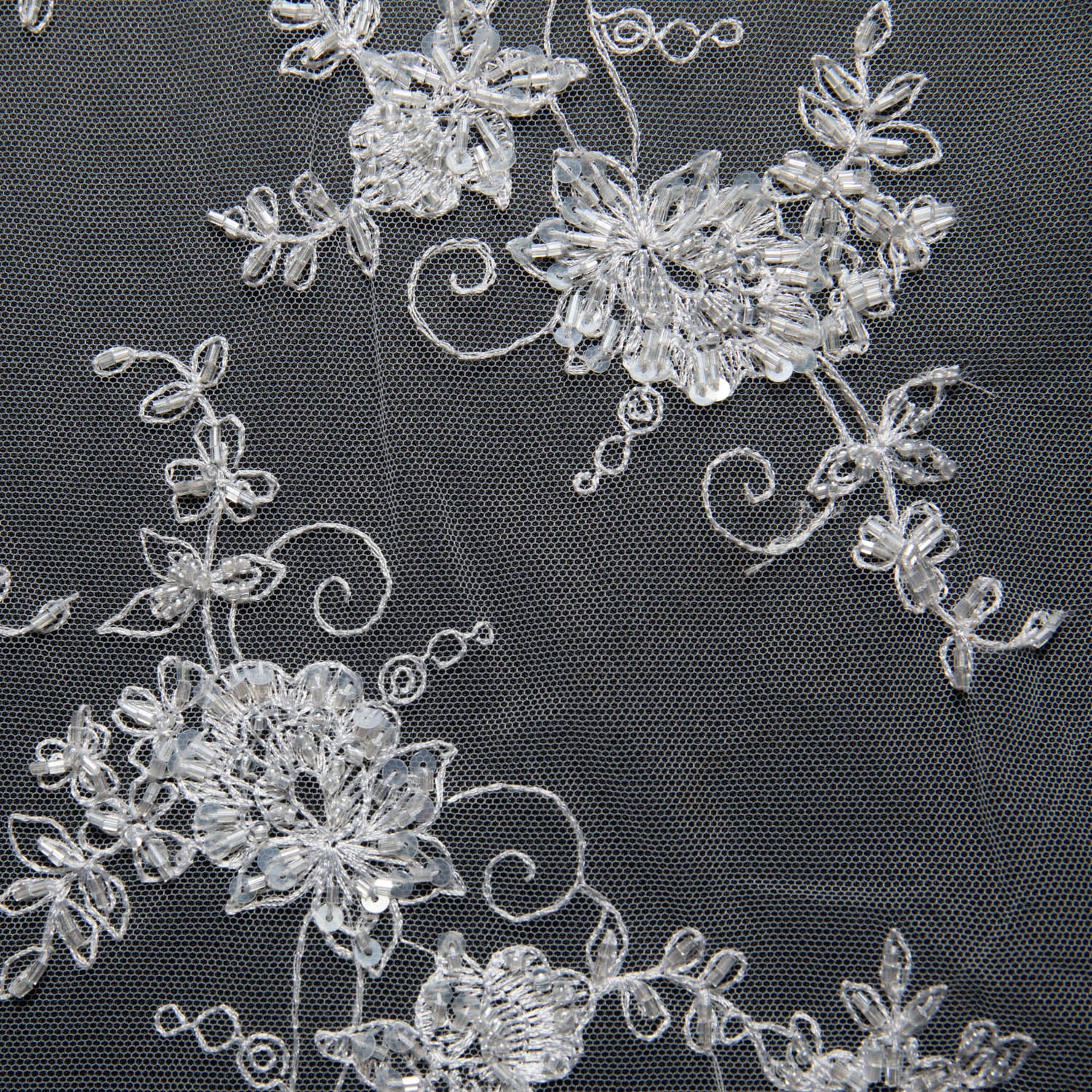 Tulle Lace Fabric Embroidered with Amazing Floral Pattern 52/54" Wide | Exquisite Fabric