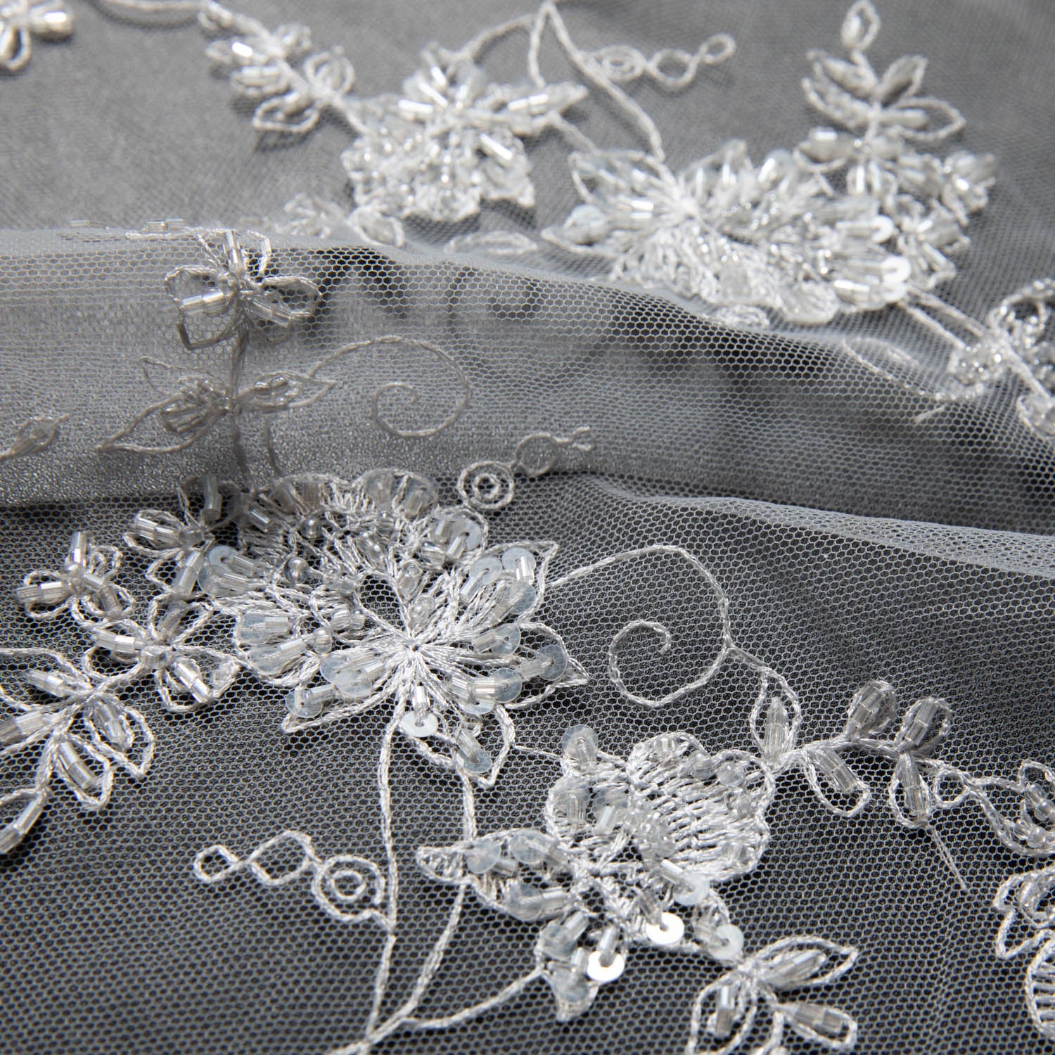 Tulle Lace Fabric Embroidered with Amazing Floral Pattern 52/54" Wide | Exquisite Fabric
