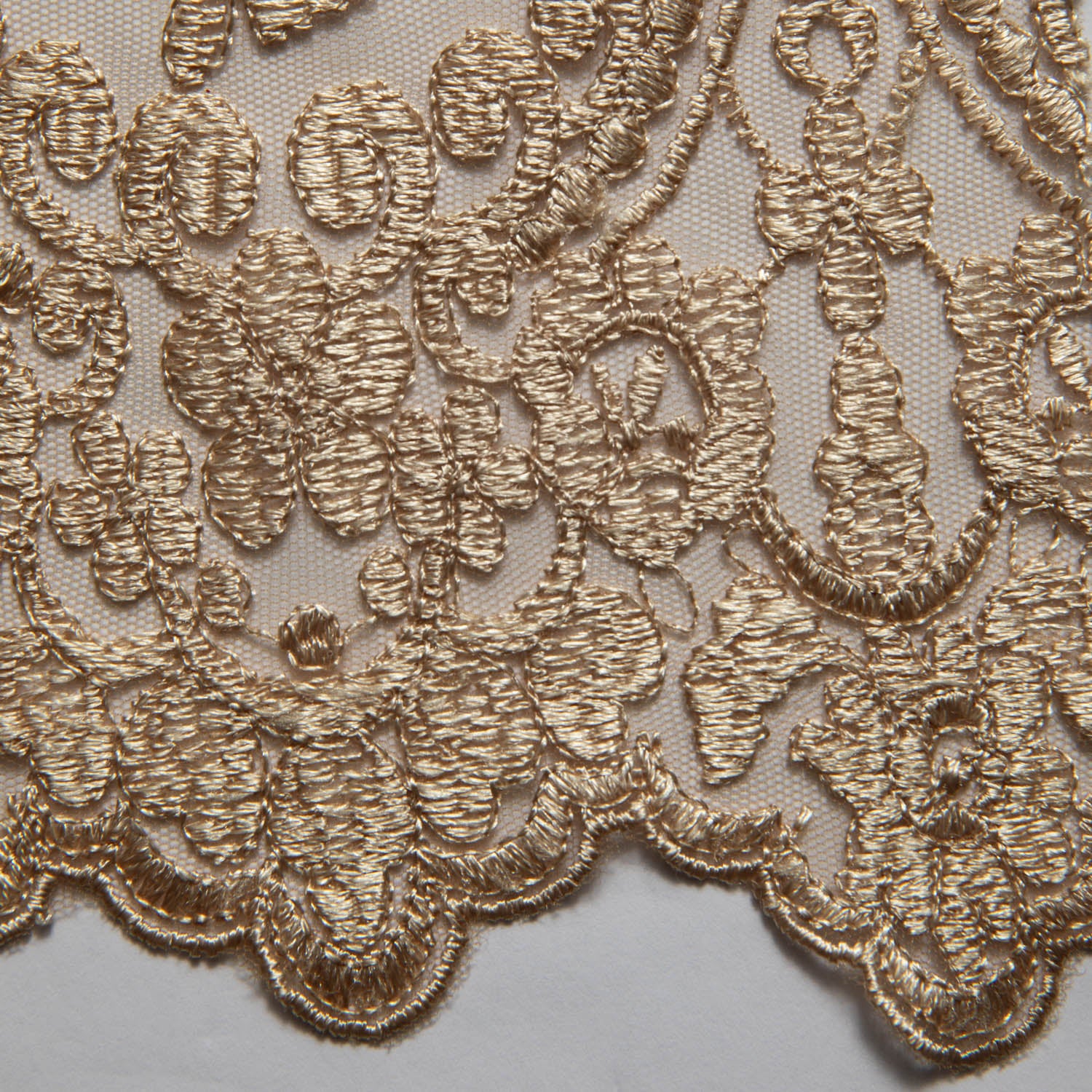 Tulle Lace Fabric Embroidered with Beautiful Intricate Pattern 52" Wide | Exquisite Fabric