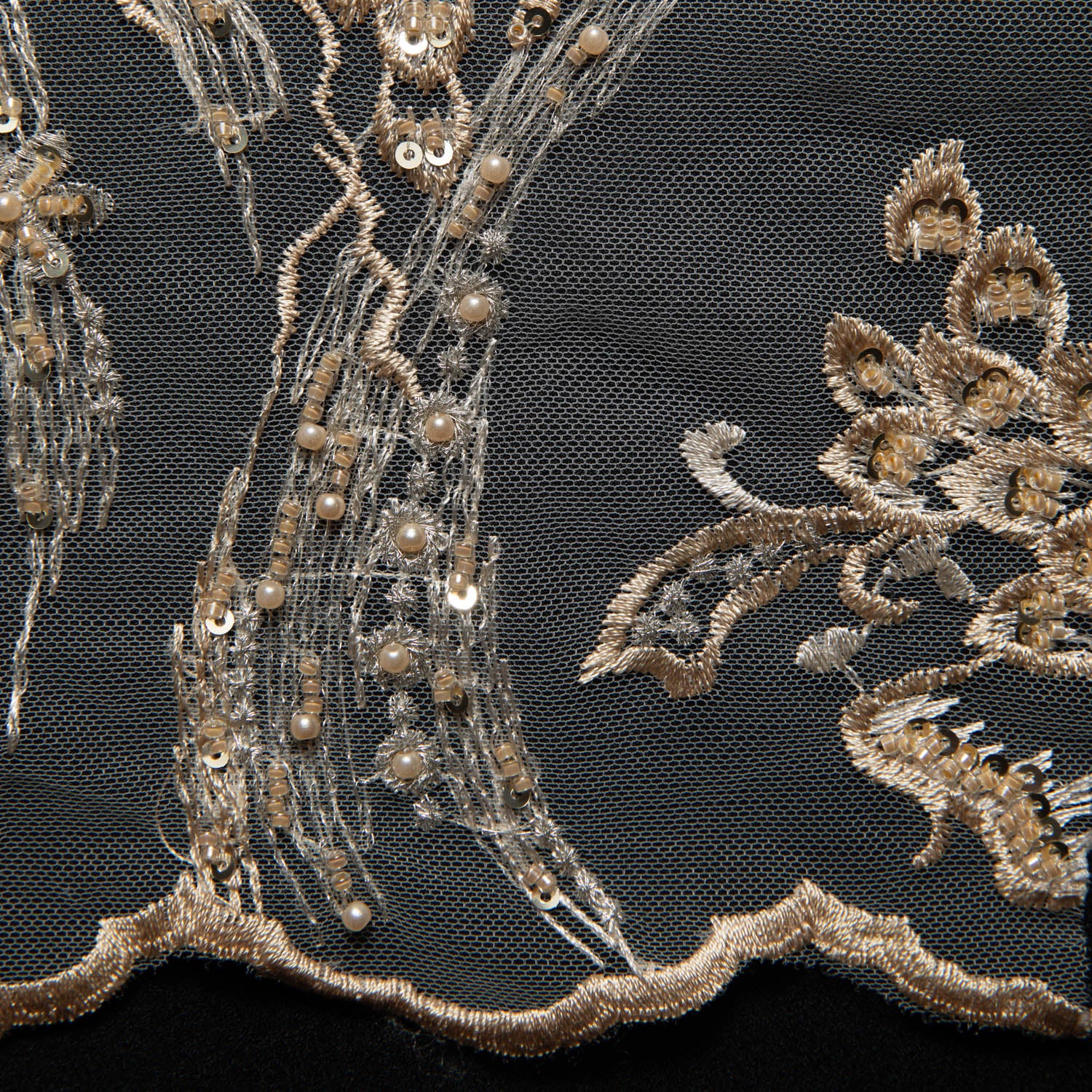 Tulle Lace Fabric Embroidered with Beautiful 3D Floral Pattern 52" Wide | Exquisite Fabric