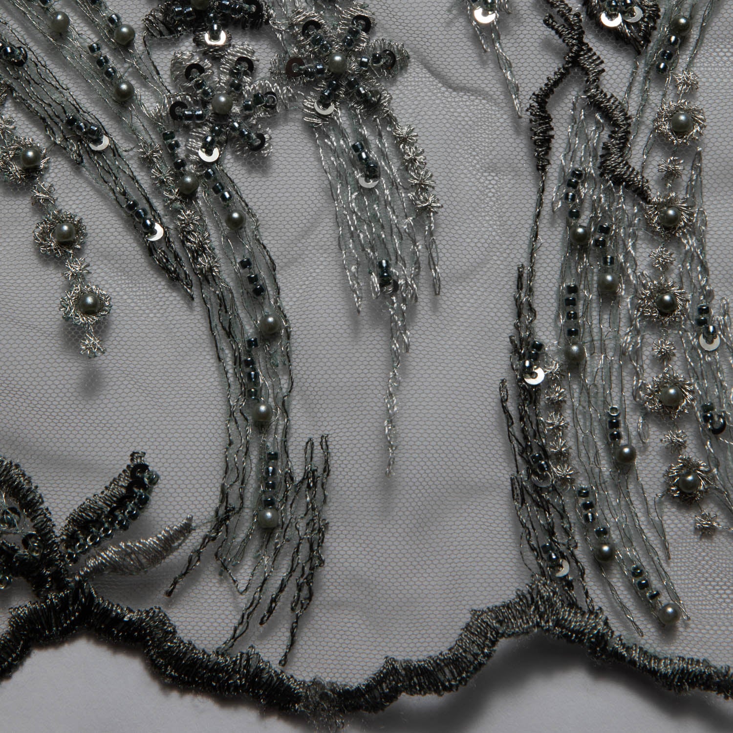 Tulle Lace Fabric Embroidered with Beautiful 3D Floral Pattern 52" Wide | Exquisite Fabric
