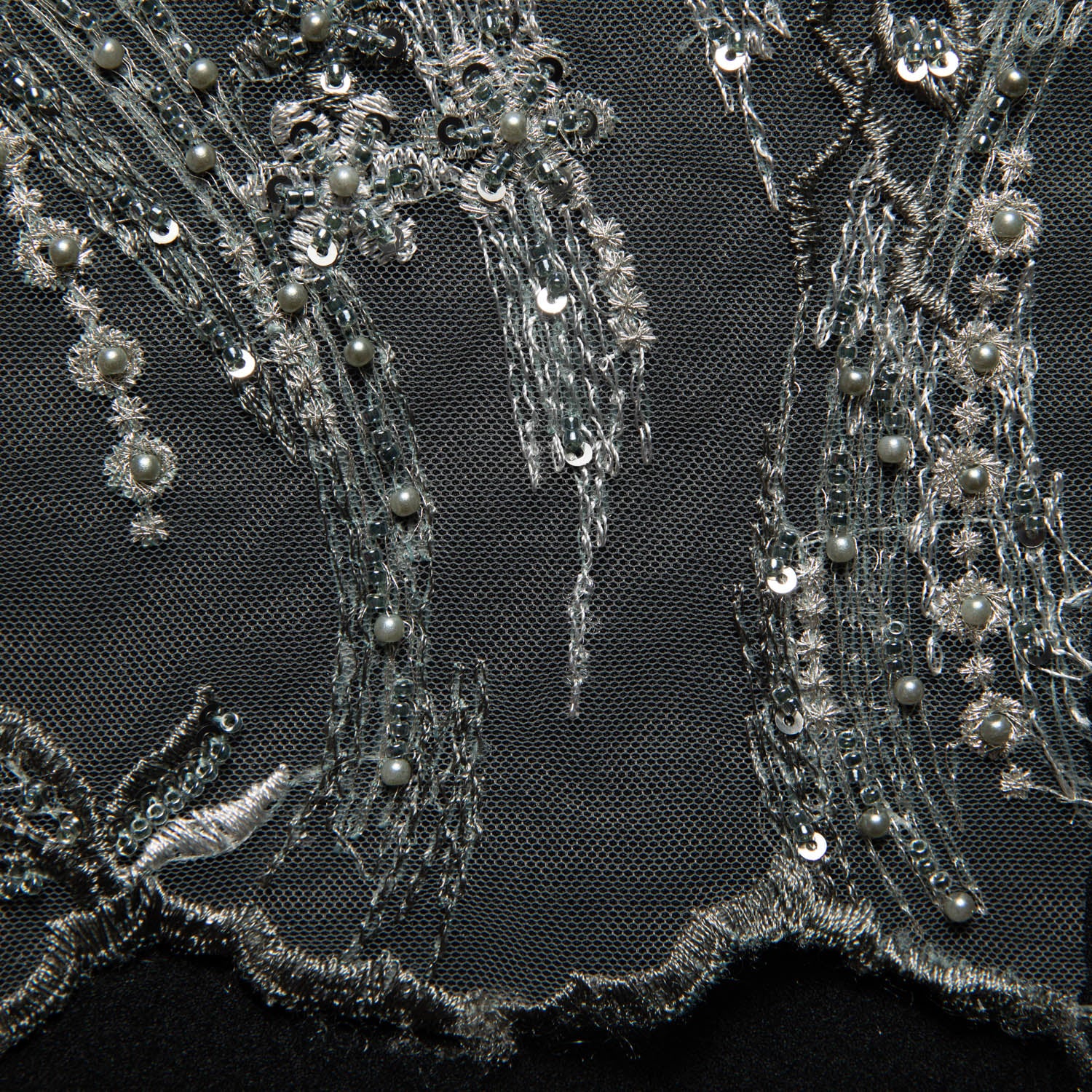 Tulle Lace Fabric Embroidered with Beautiful 3D Floral Pattern 52" Wide | Exquisite Fabric