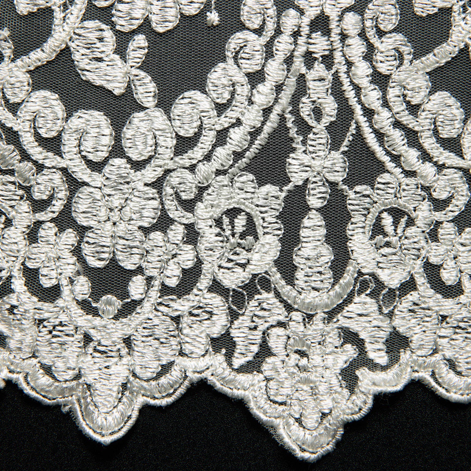 Tulle Lace Fabric Embroidered with Beautiful Intricate Pattern 52" Wide | Exquisite Fabric