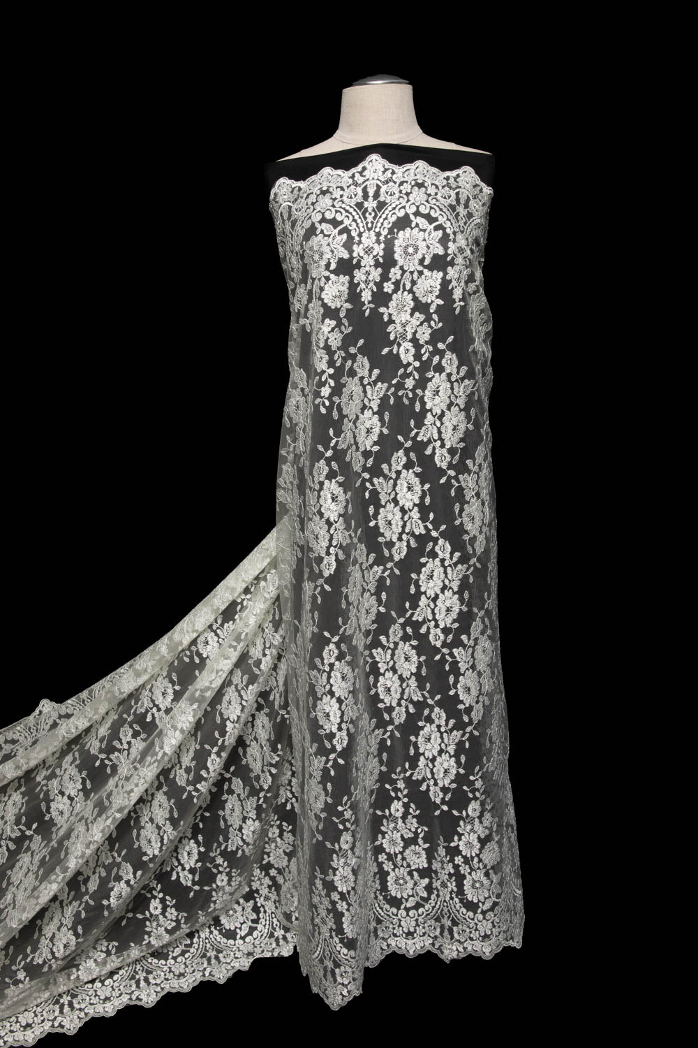 Tulle Lace Fabric Embroidered with Beautiful Intricate Pattern 52" Wide | Exquisite Fabric