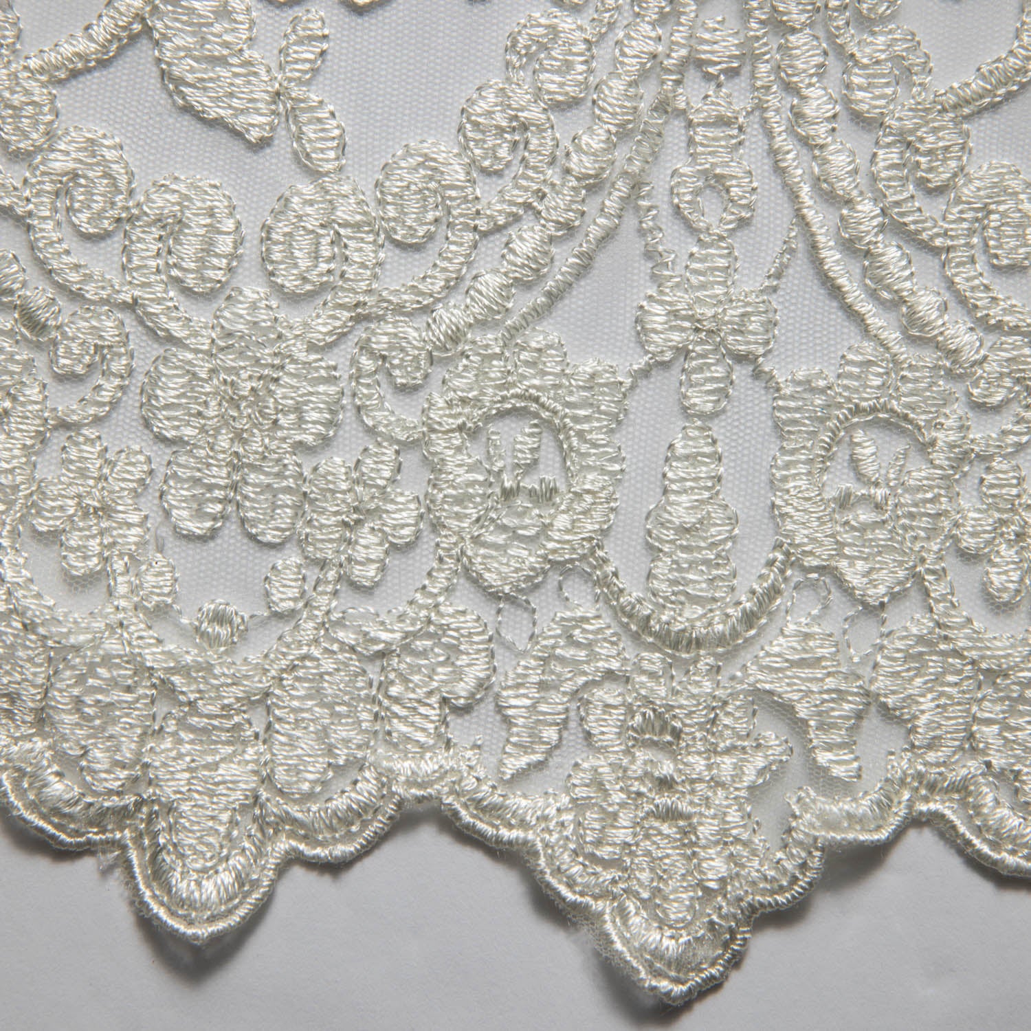 Tulle Lace Fabric Embroidered with Beautiful Intricate Pattern 52" Wide | Exquisite Fabric