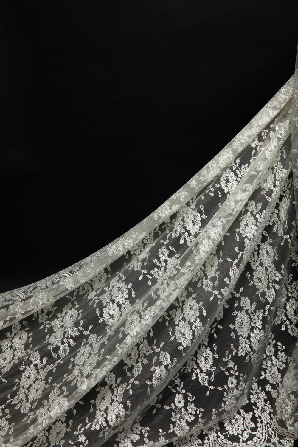 Tulle Lace Fabric Embroidered with Beautiful Intricate Pattern 52" Wide | Exquisite Fabric