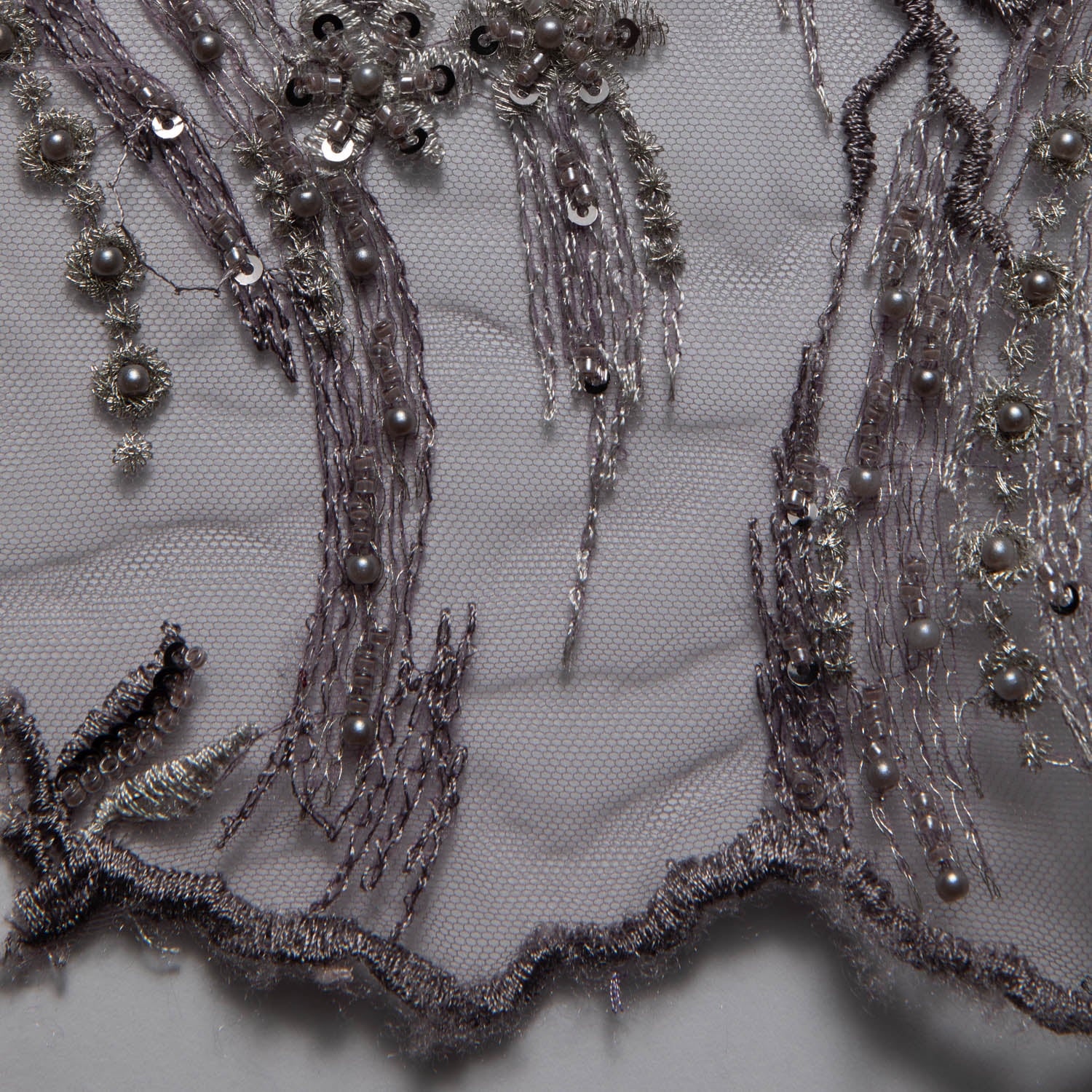 Tulle Lace Fabric Embroidered with Beautiful 3D Floral Pattern 52" Wide | Exquisite Fabric