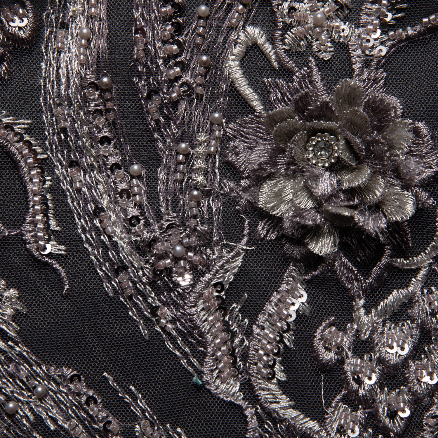 Tulle Lace Fabric Embroidered with Beautiful 3D Floral Pattern 52" Wide | Exquisite Fabric