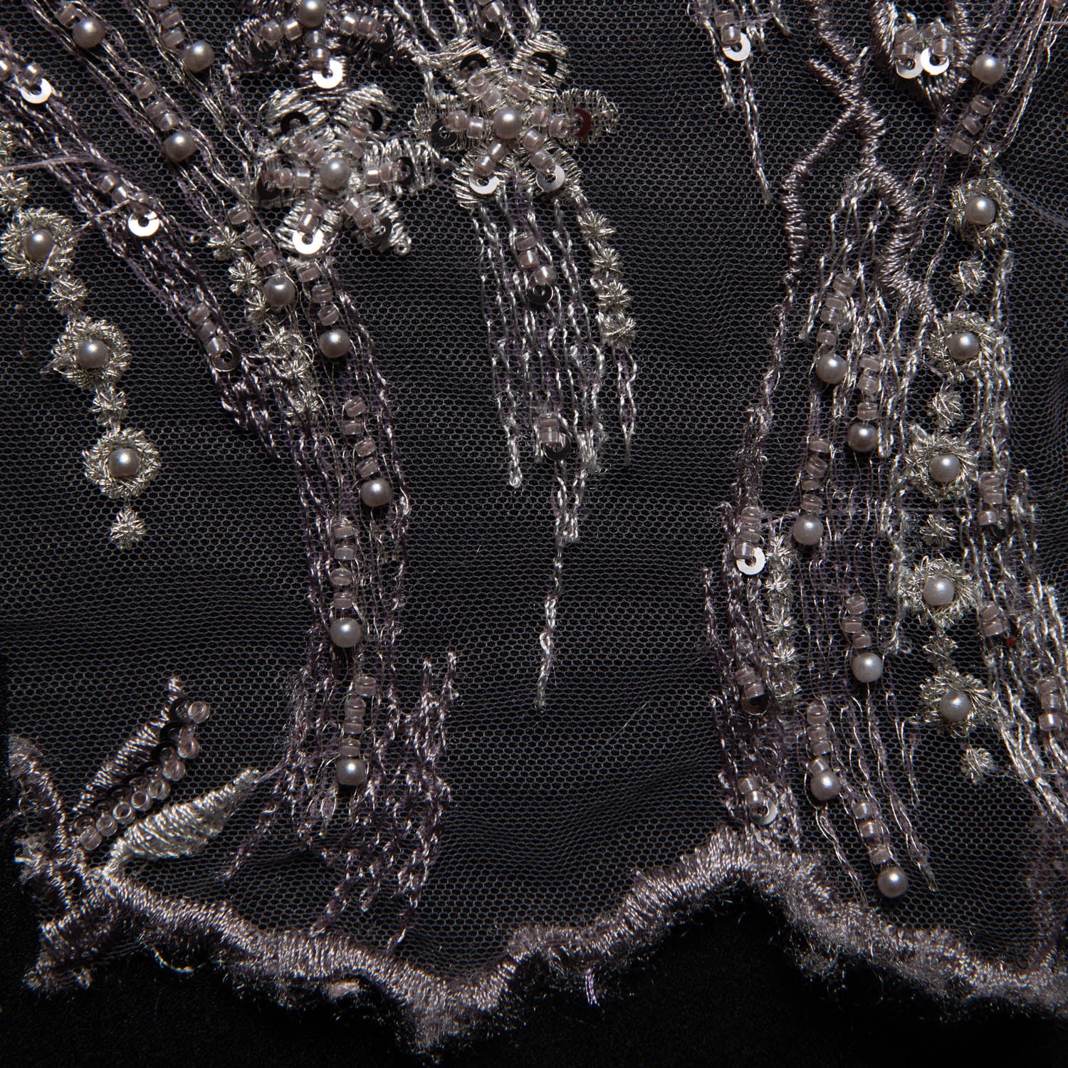 Tulle Lace Fabric Embroidered with Beautiful 3D Floral Pattern 52" Wide | Exquisite Fabric