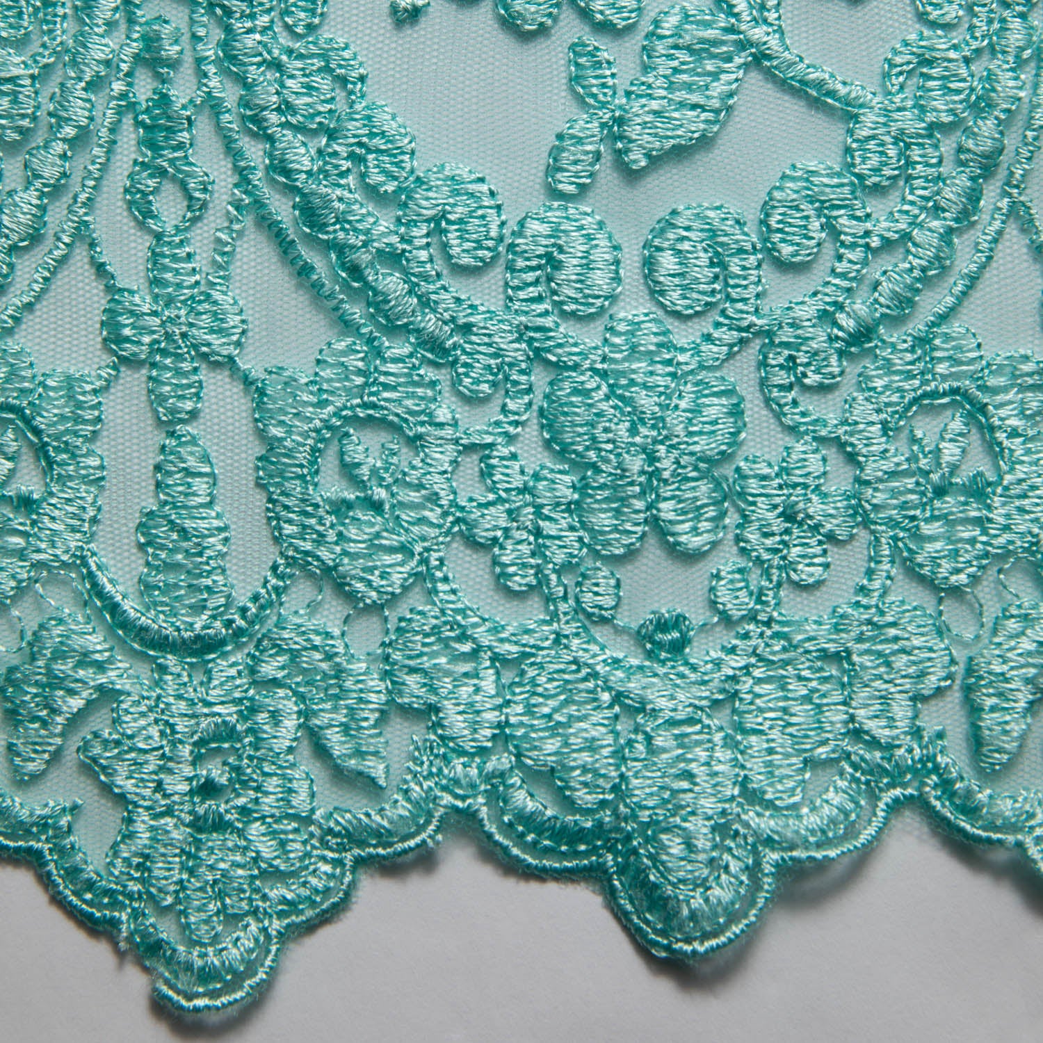 Tulle Lace Fabric Embroidered with Beautiful Intricate Pattern 52" Wide | Exquisite Fabric