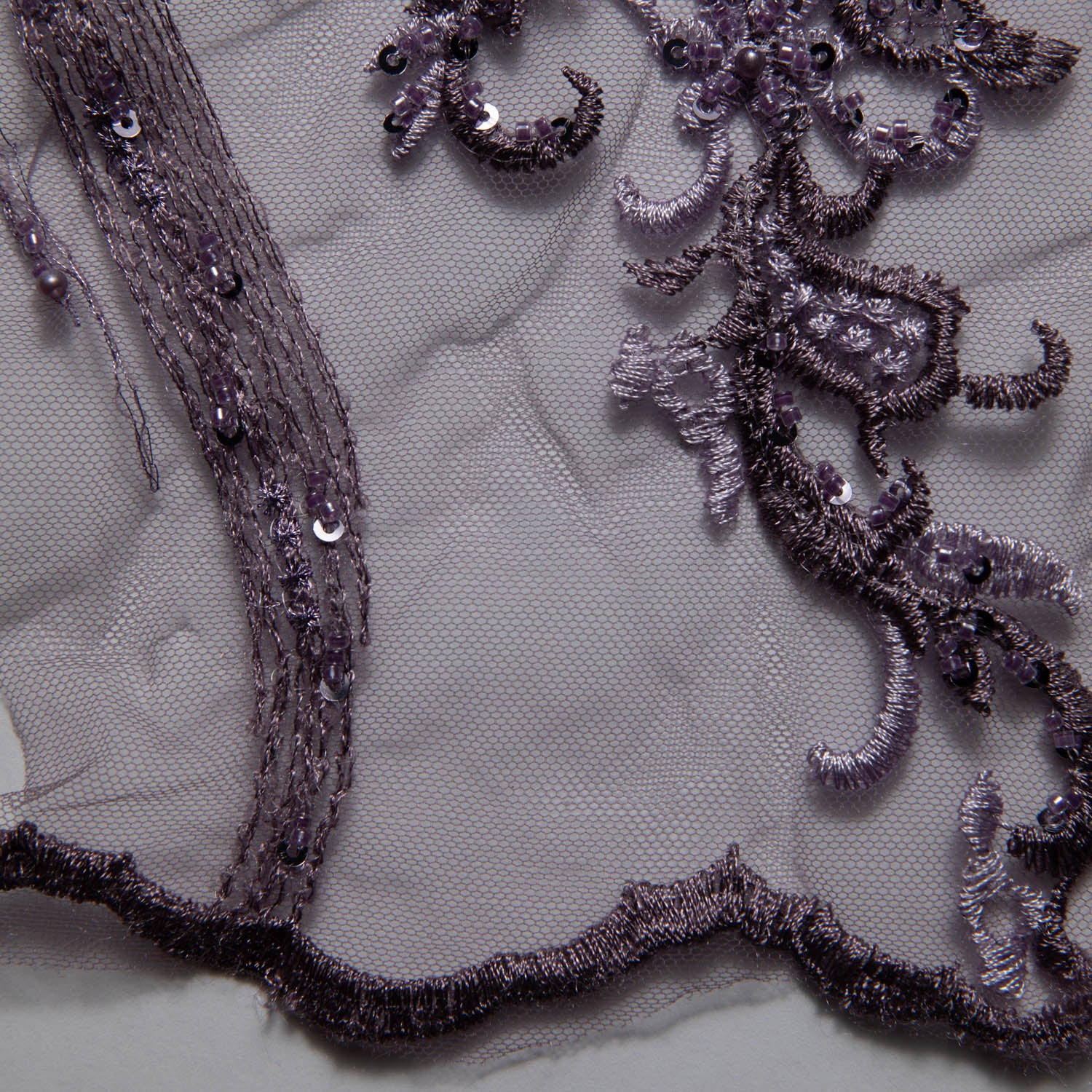 Tulle Lace Fabric Embroidered with Beautiful 3D Floral Pattern 52" Wide | Exquisite Fabric