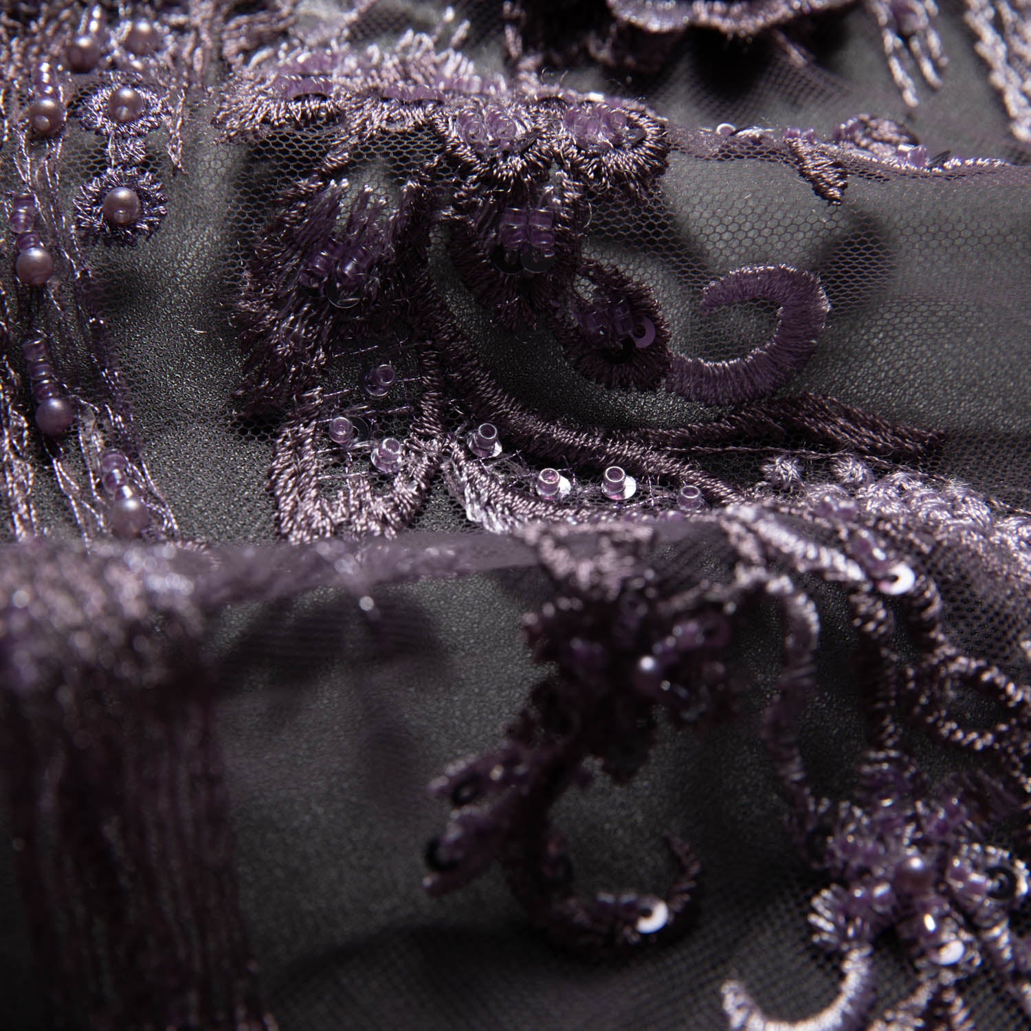 Tulle Lace Fabric Embroidered with Beautiful 3D Floral Pattern 52" Wide | Exquisite Fabric