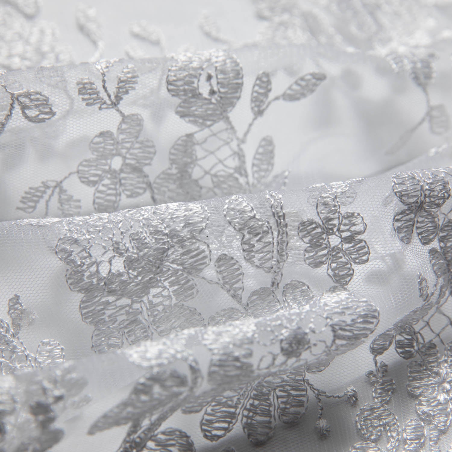 Tulle Lace Fabric Embroidered with Beautiful Intricate Pattern 52" Wide | Exquisite Fabric