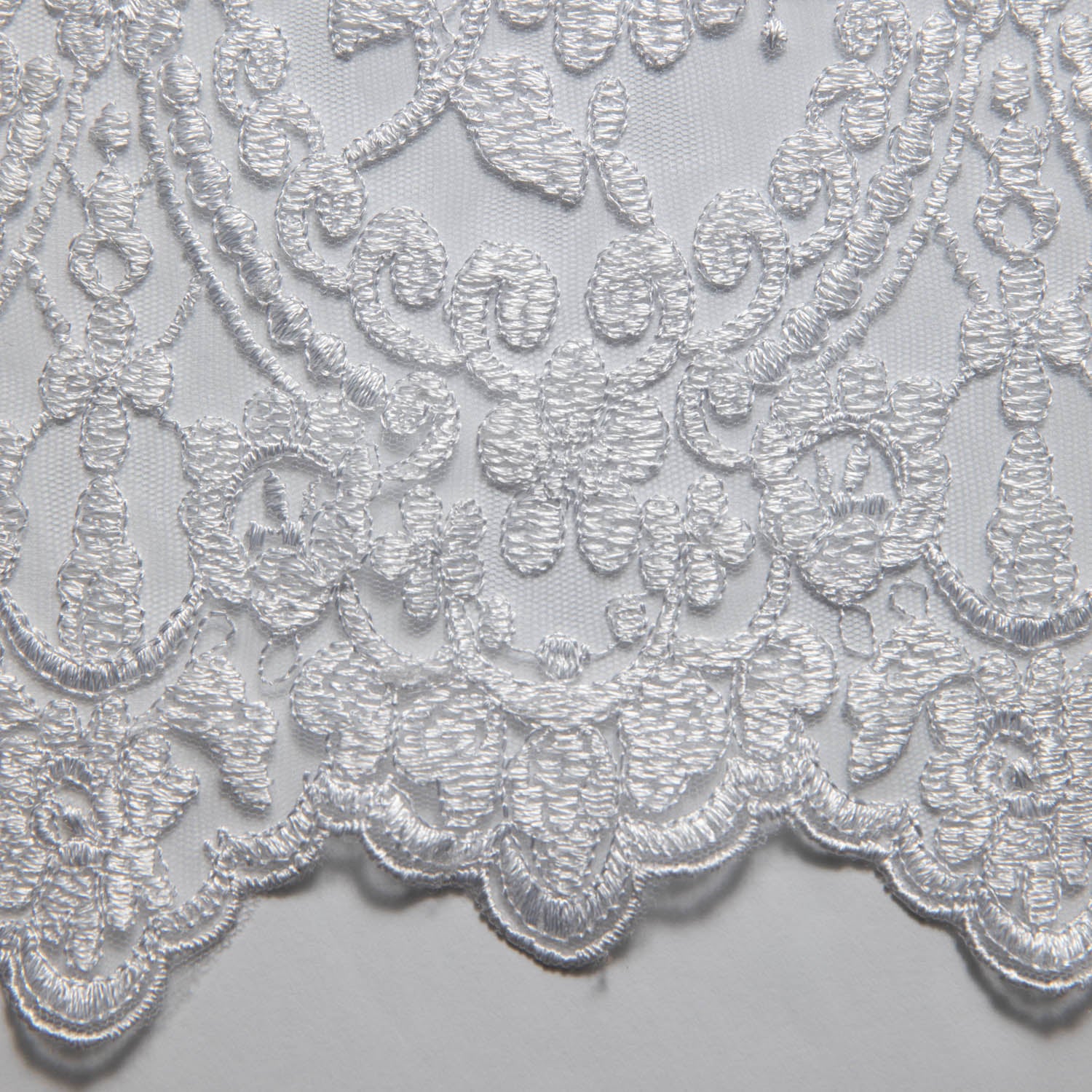 Tulle Lace Fabric Embroidered with Beautiful Intricate Pattern 52" Wide | Exquisite Fabric