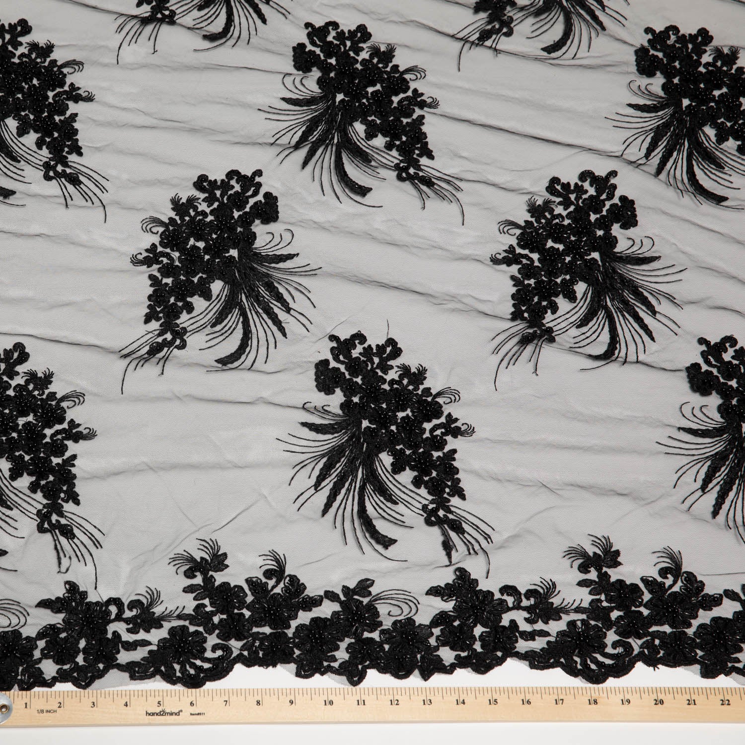 Tulle Lace Fabric Embroidered with Cord and Intricate Pattern 52" Wide | Exquisite Fabric
