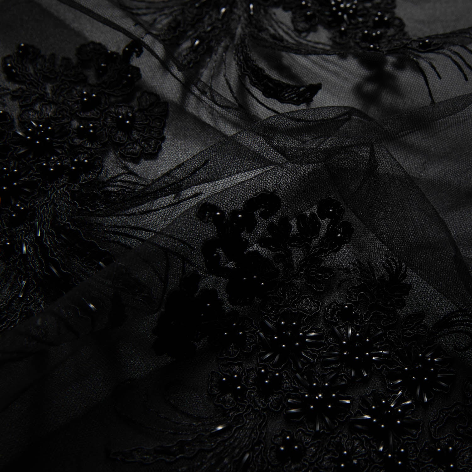 Tulle Lace Fabric Embroidered with Cord and Intricate Pattern 52" Wide | Exquisite Fabric