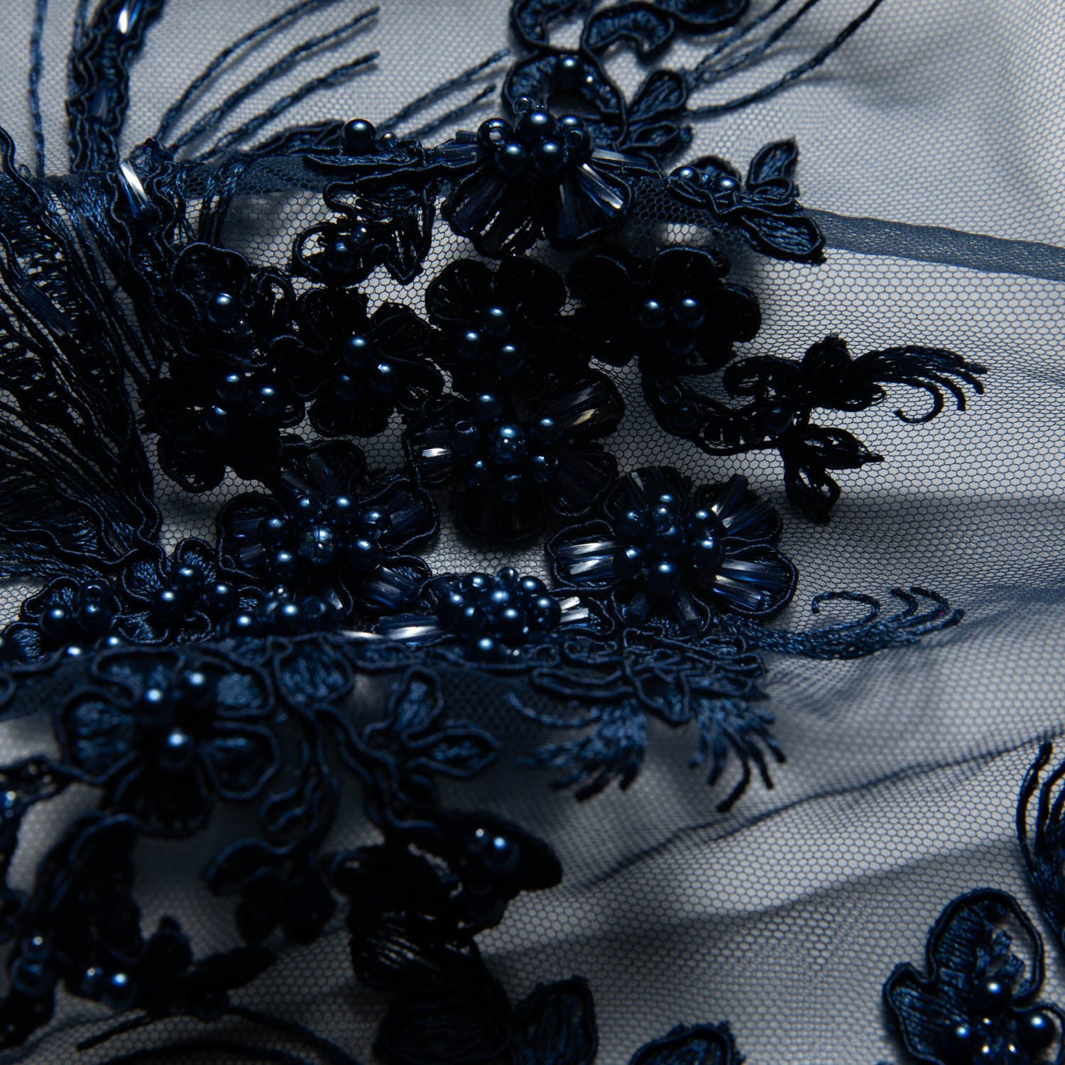 Tulle Lace Fabric Embroidered with Cord and Intricate Pattern 52" Wide | Exquisite Fabric