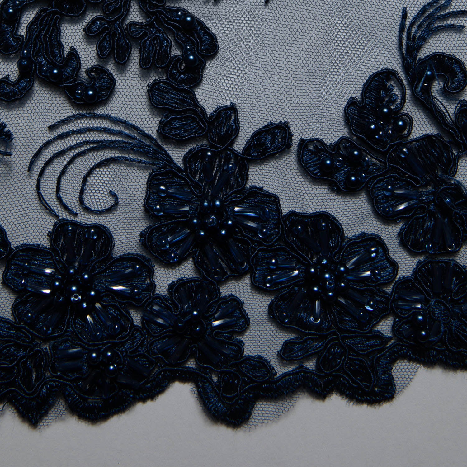 Tulle Lace Fabric Embroidered with Cord and Intricate Pattern 52" Wide | Exquisite Fabric