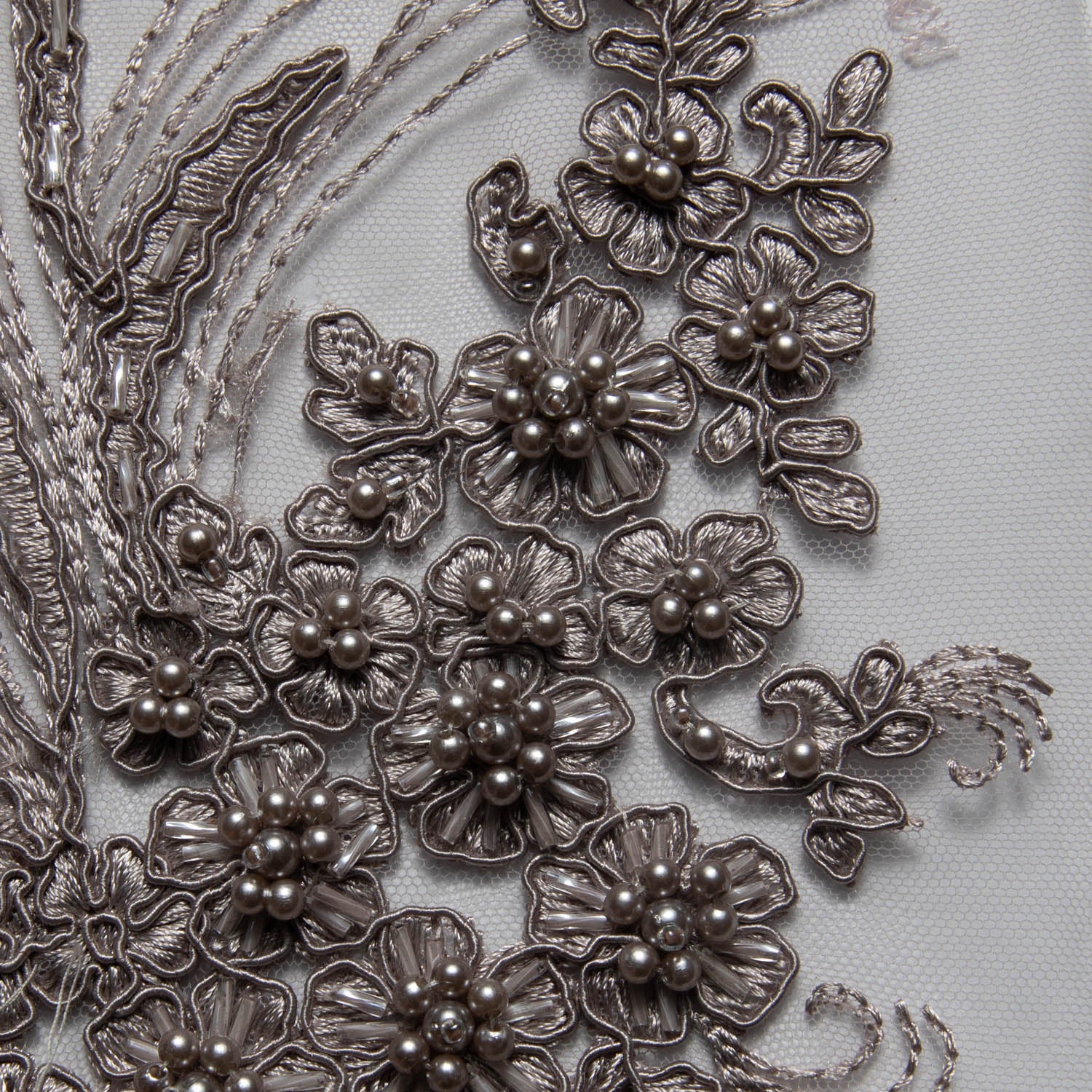 Tulle Lace Fabric Embroidered with Cord and Intricate Pattern 52" Wide | Exquisite Fabric