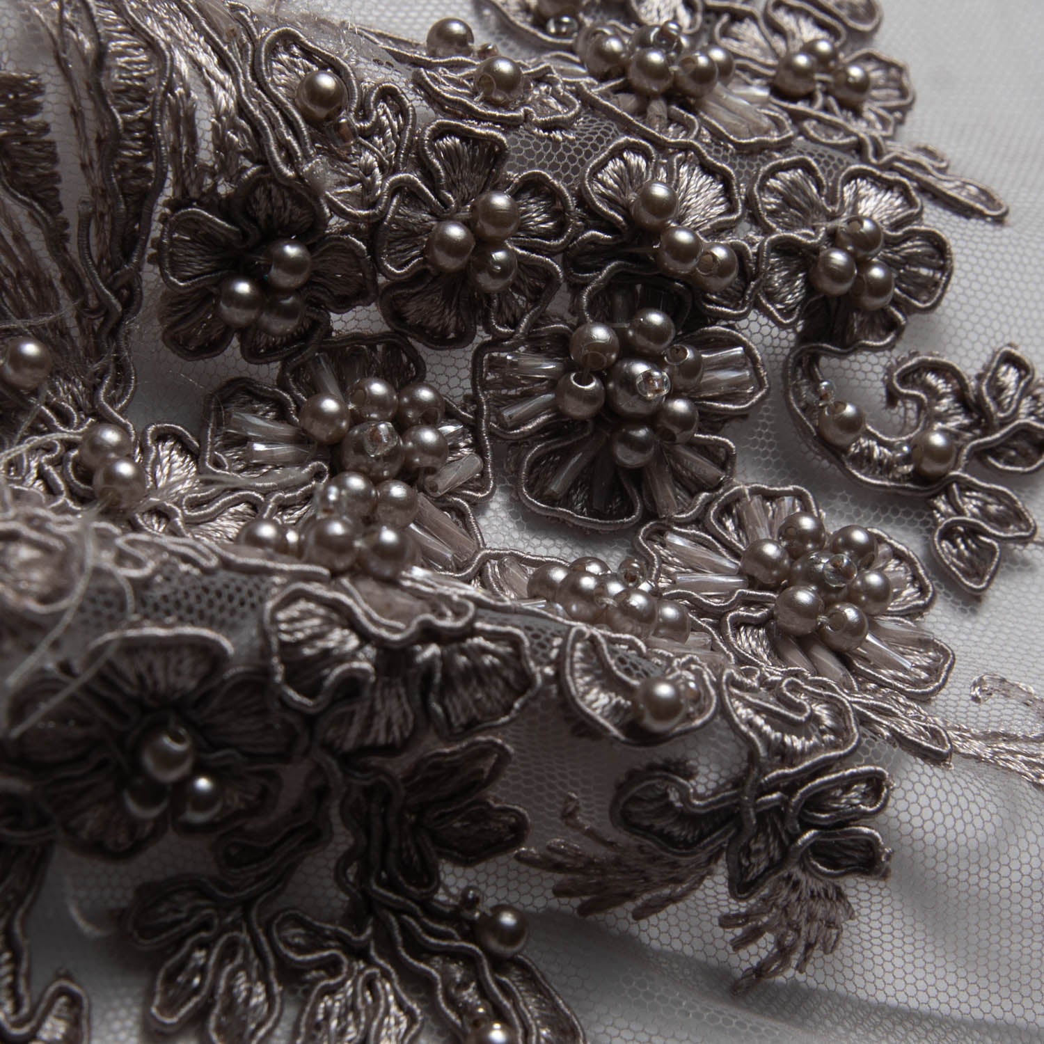 Tulle Lace Fabric Embroidered with Cord and Intricate Pattern 52" Wide | Exquisite Fabric