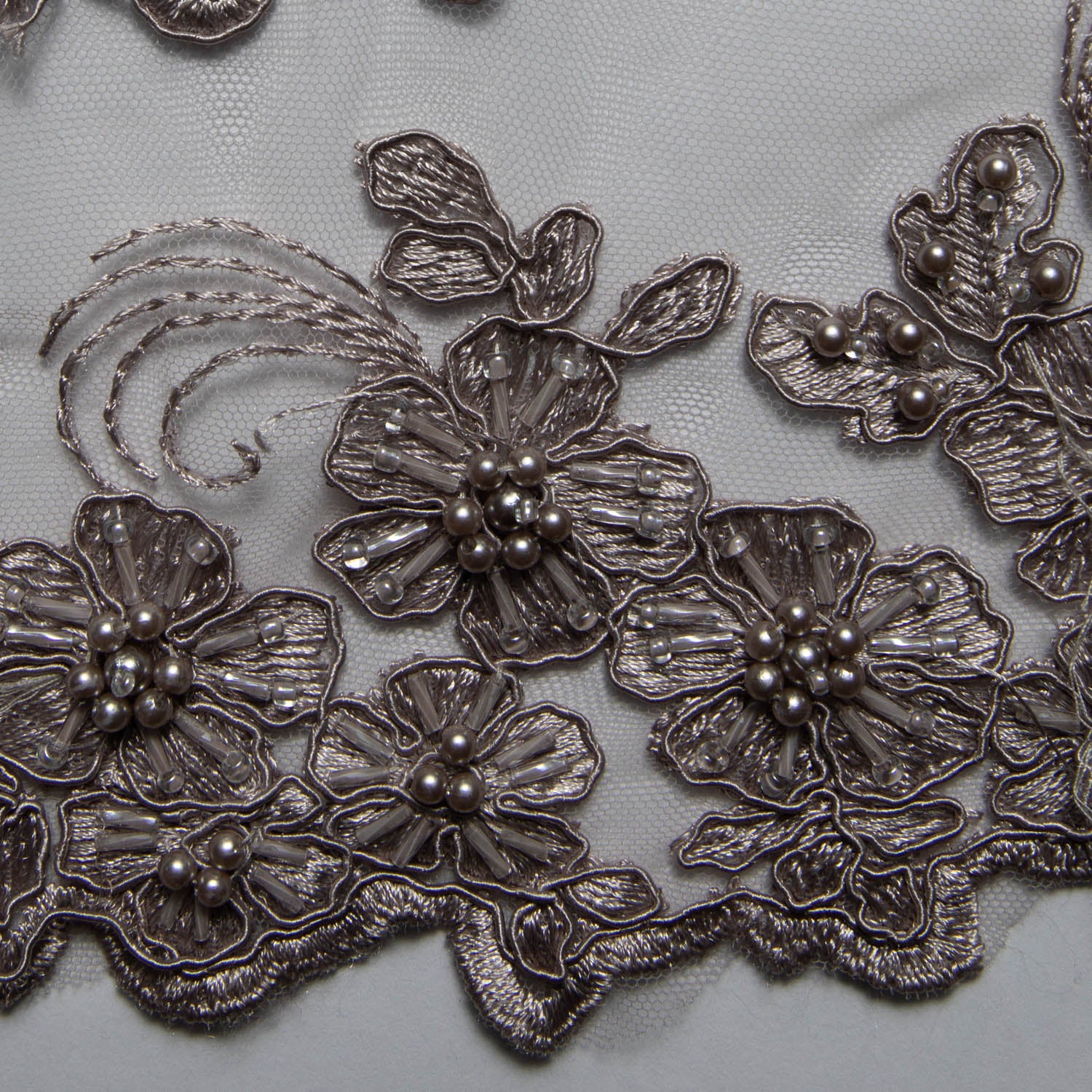 Tulle Lace Fabric Embroidered with Cord and Intricate Pattern 52" Wide | Exquisite Fabric