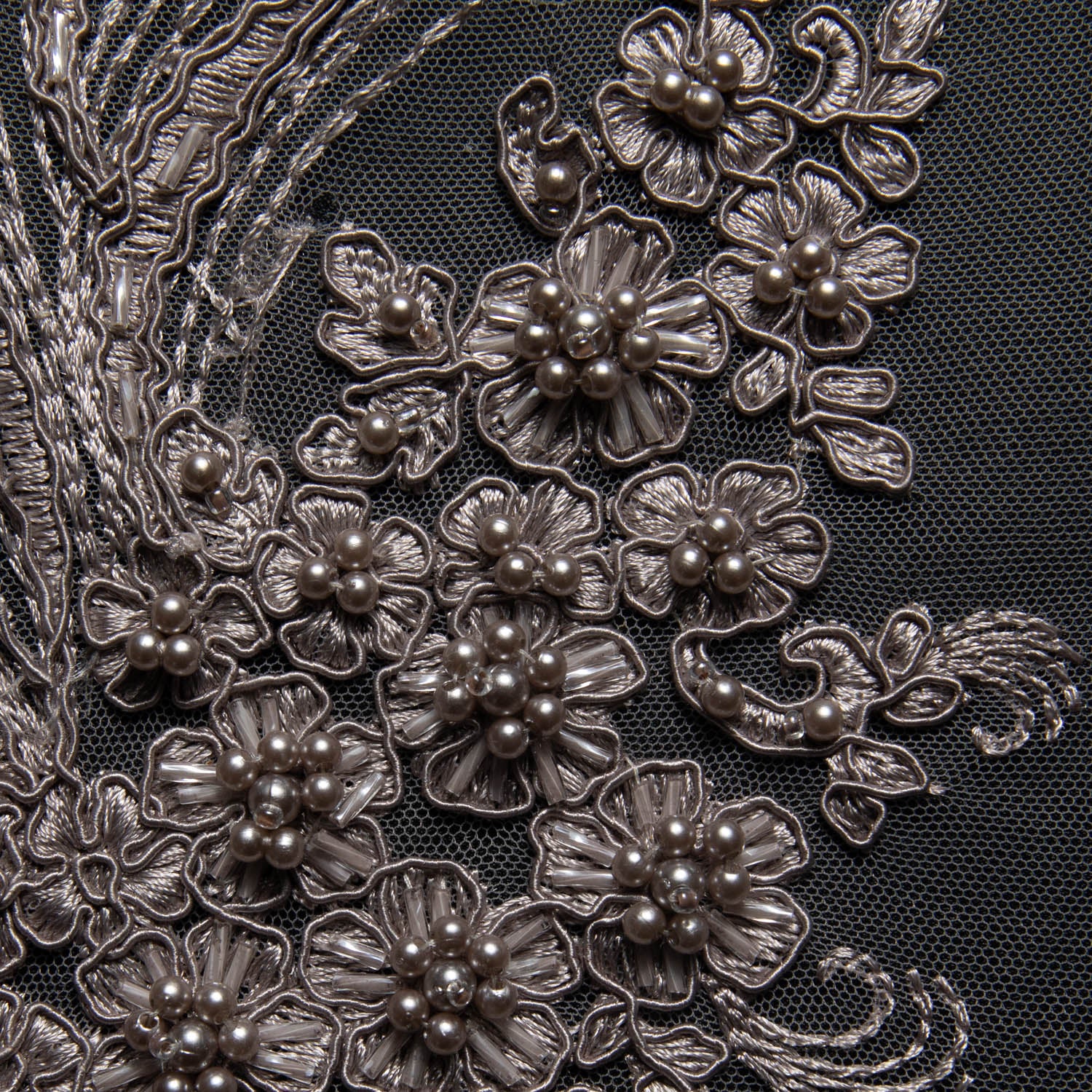 Tulle Lace Fabric Embroidered with Cord and Intricate Pattern 52" Wide | Exquisite Fabric