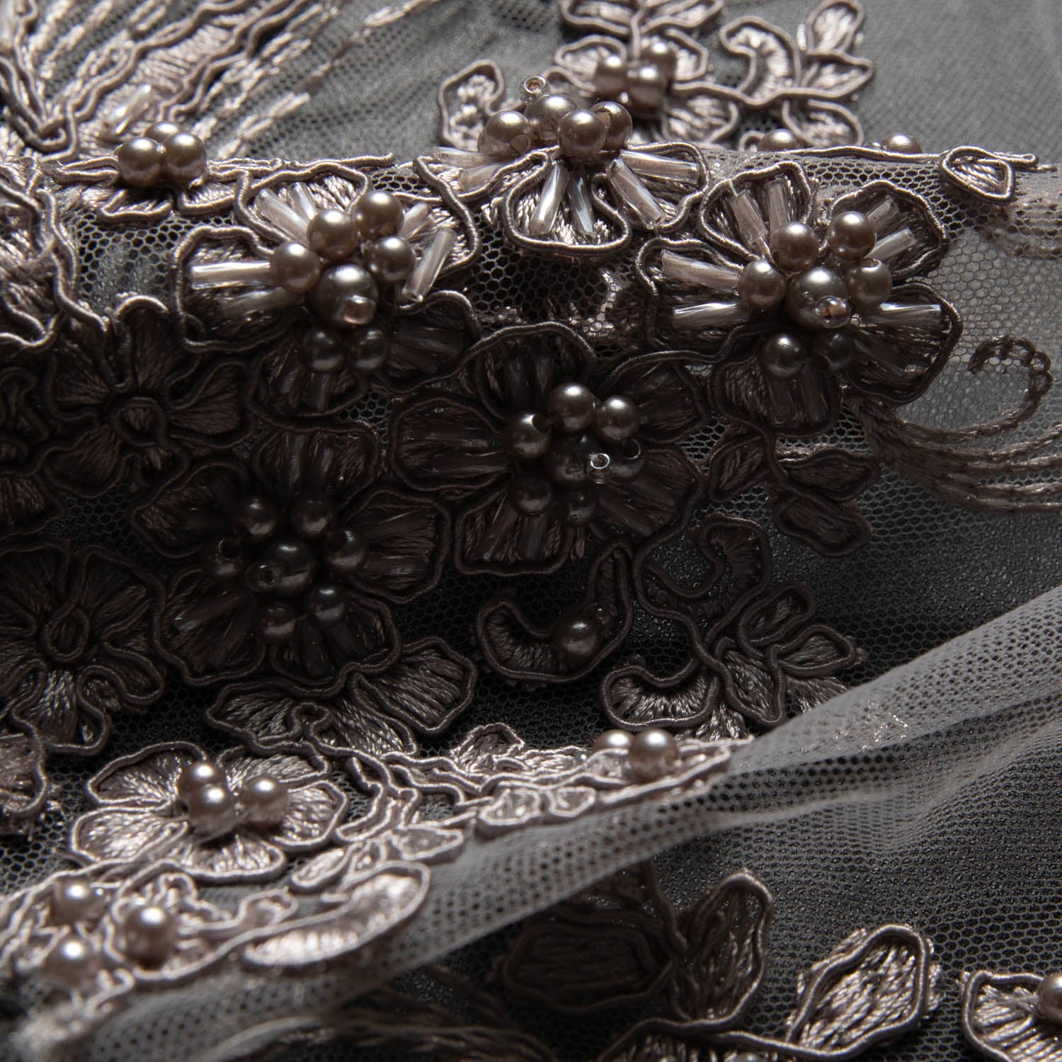 Tulle Lace Fabric Embroidered with Cord and Intricate Pattern 52" Wide | Exquisite Fabric