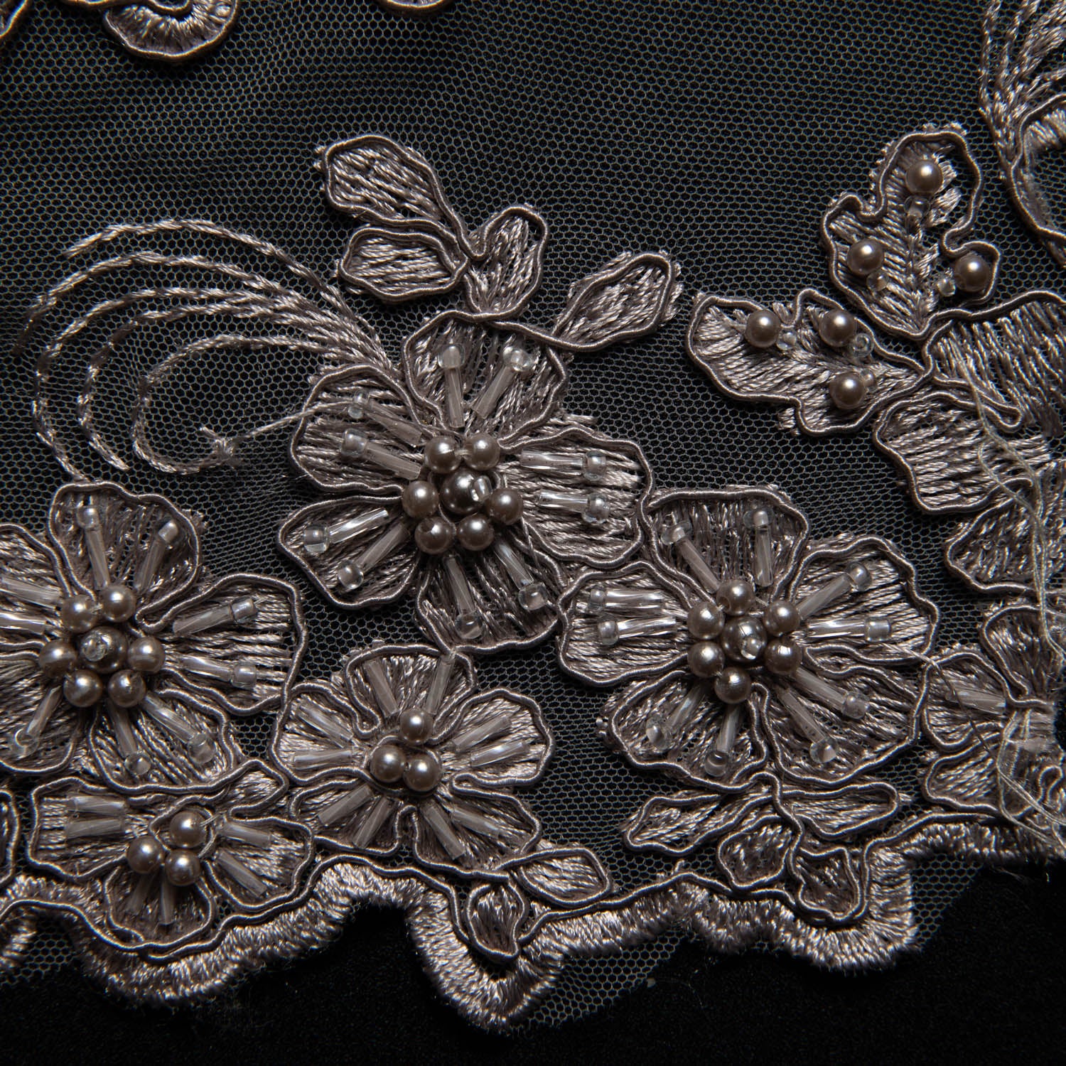 Tulle Lace Fabric Embroidered with Cord and Intricate Pattern 52" Wide | Exquisite Fabric