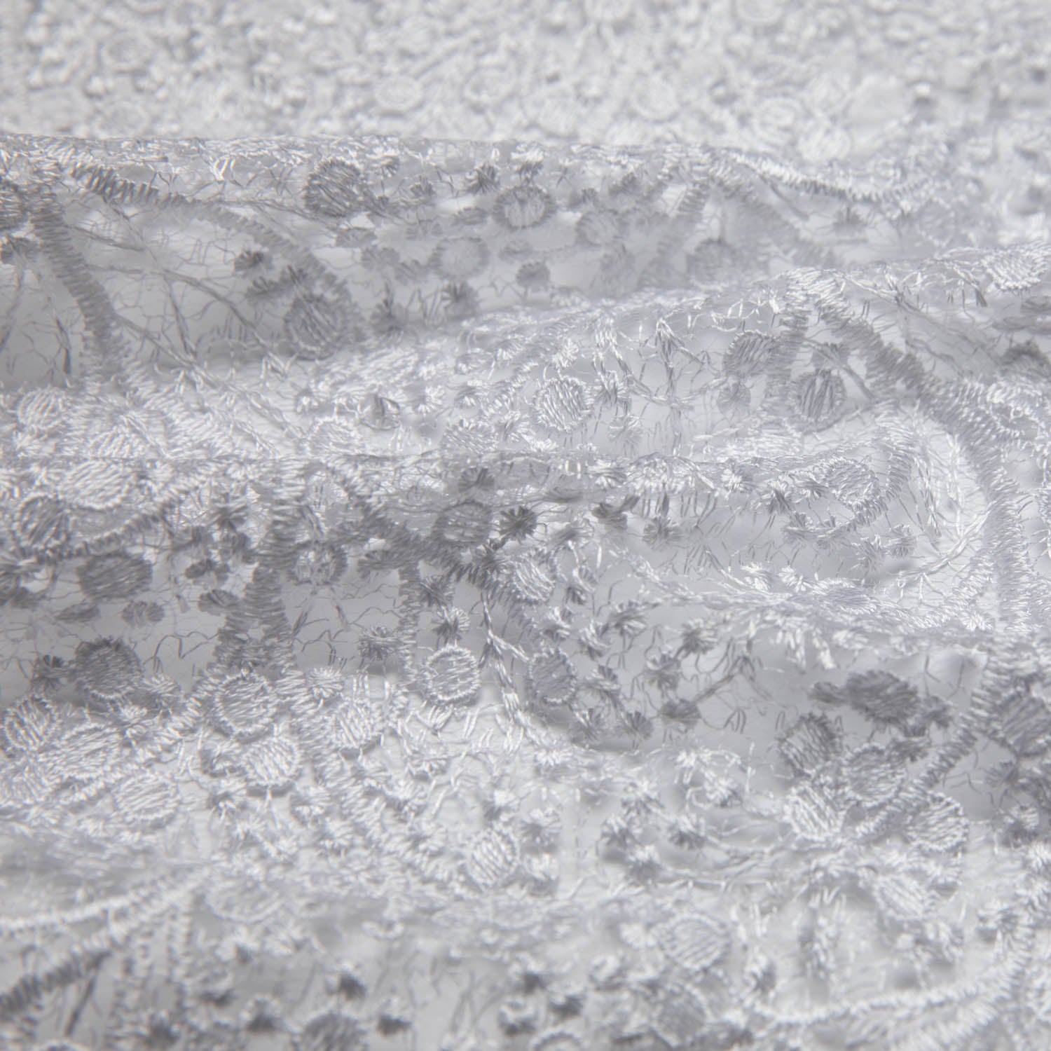 Spider Mesh Lace Fabric with Embroidery and Beautiful Intricate Pattern 52" Wide | Exquisite Fabric