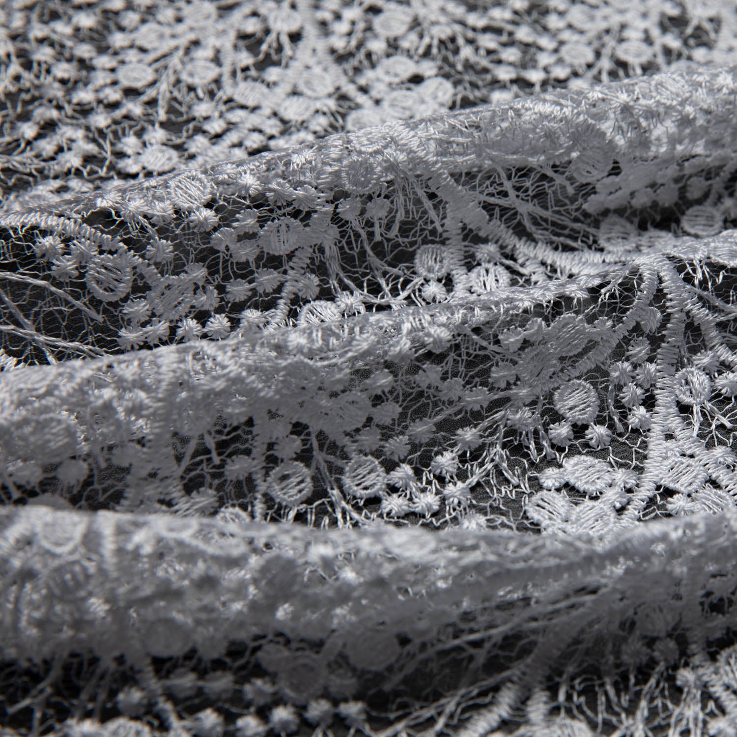 Spider Mesh Lace Fabric with Embroidery and Beautiful Intricate Pattern 52" Wide | Exquisite Fabric