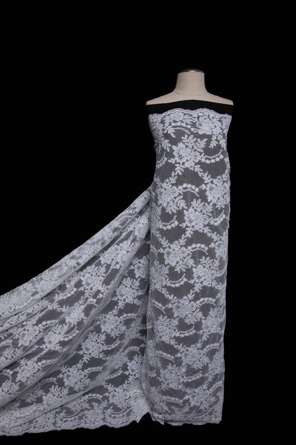 Re-Embroidery Lace Fabric with Cord and Beautiful Floral Pattern 52"/54" Wide | Exquisite Fabric