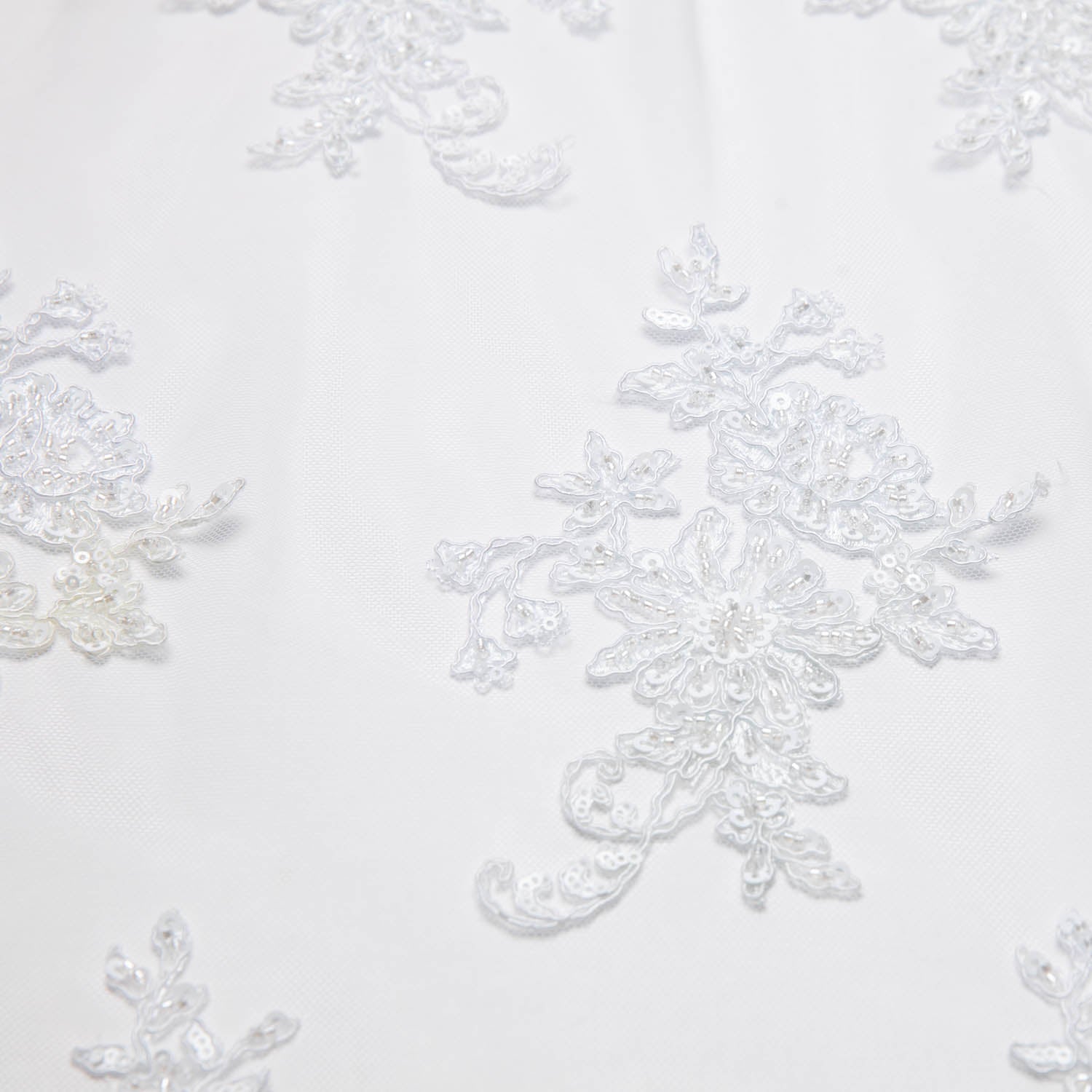 Tulle Lace Fabric Embroidered with Beautiful Floral Pattern 52" Wide | Exquisite Fabric