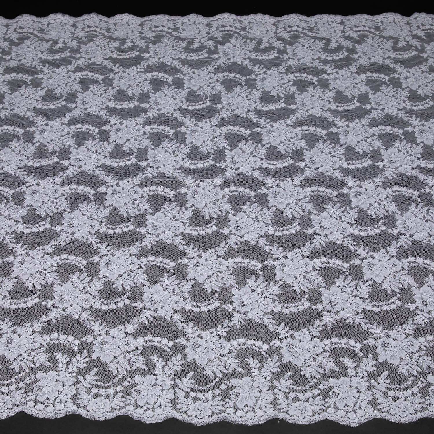 Re-Embroidery Lace Fabric with Cord and Beautiful Floral Pattern 52"/54" Wide | Exquisite Fabric