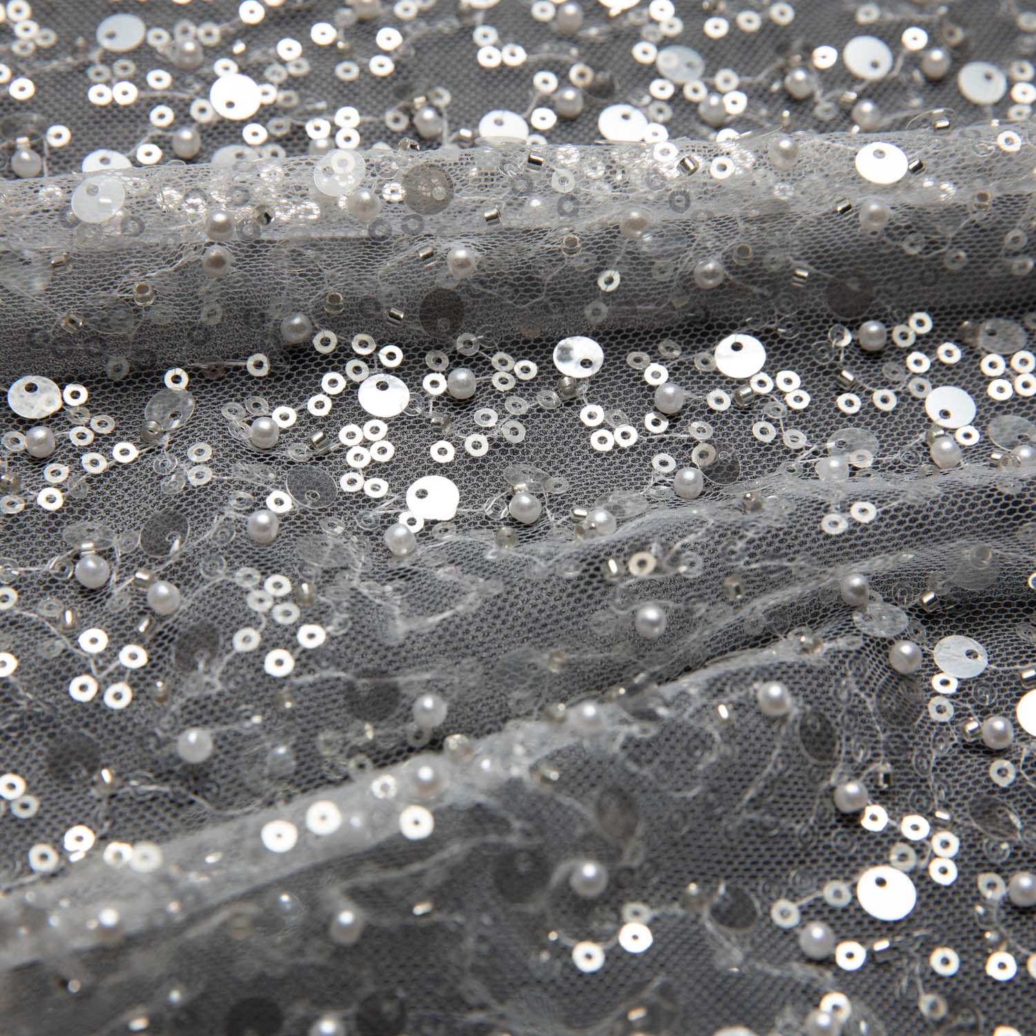 Poly Mesh Lace Fabric W/Beads & Sequins 50" Wide | Exquisite Fabric