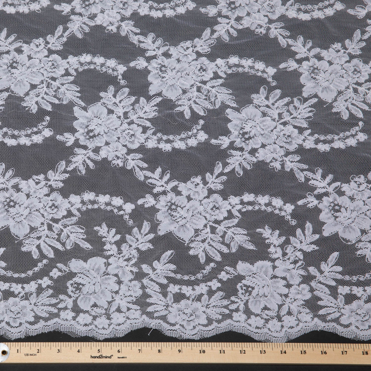 Re-Embroidery Lace Fabric with Cord and Beautiful Floral Pattern 52"/54" Wide | Exquisite Fabric