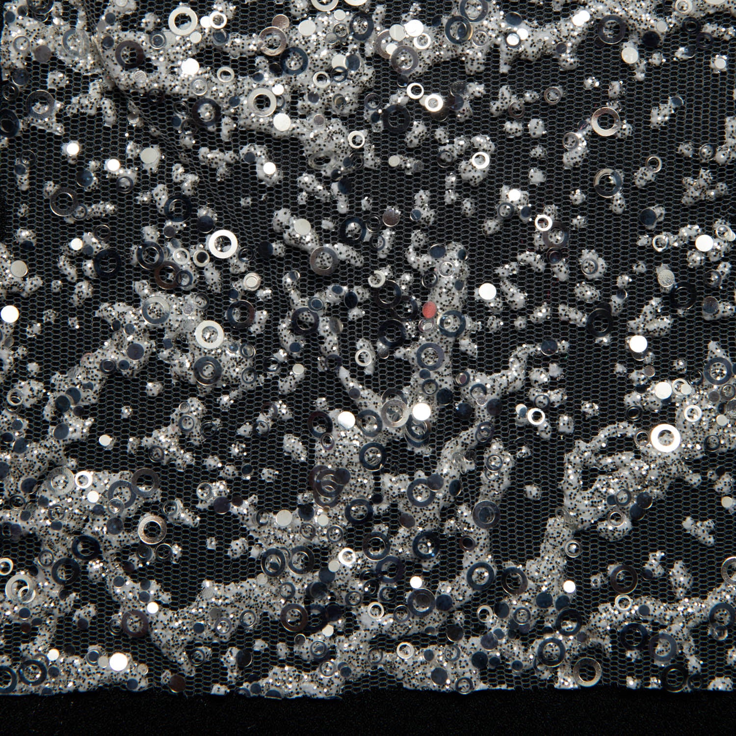 WHITE SILVER P/SOFT LACE FABRIC GLITTER 56/58" WIDE | Exquisite Fabric